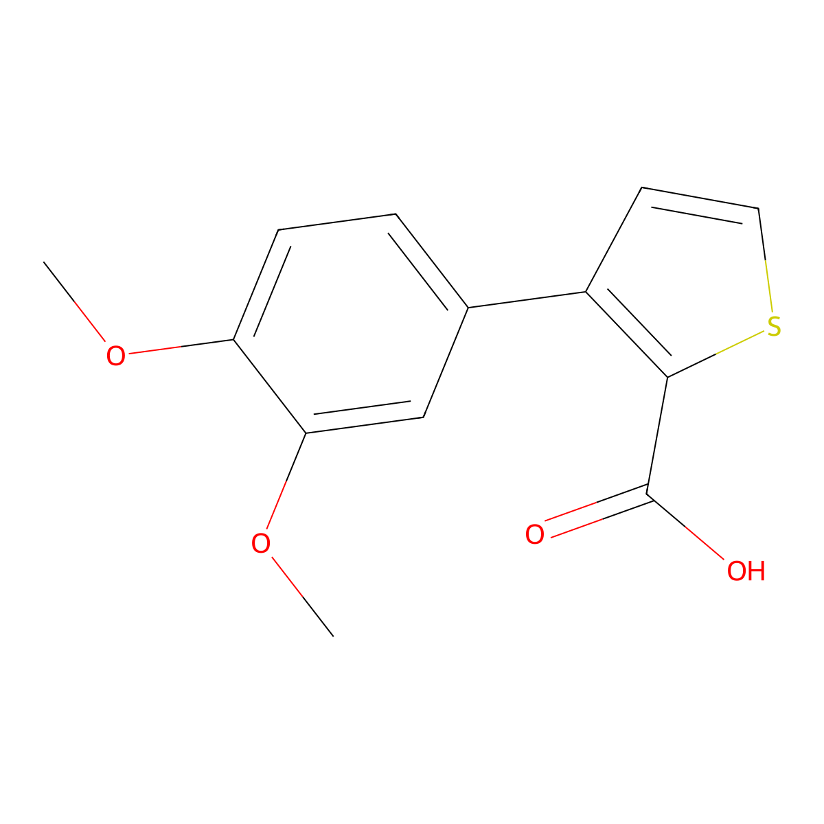 3-(3,4-Dimethoxy-phenyl)-thiophene-2-carboxylic acid molecular structure, CAS 1181573-11-4