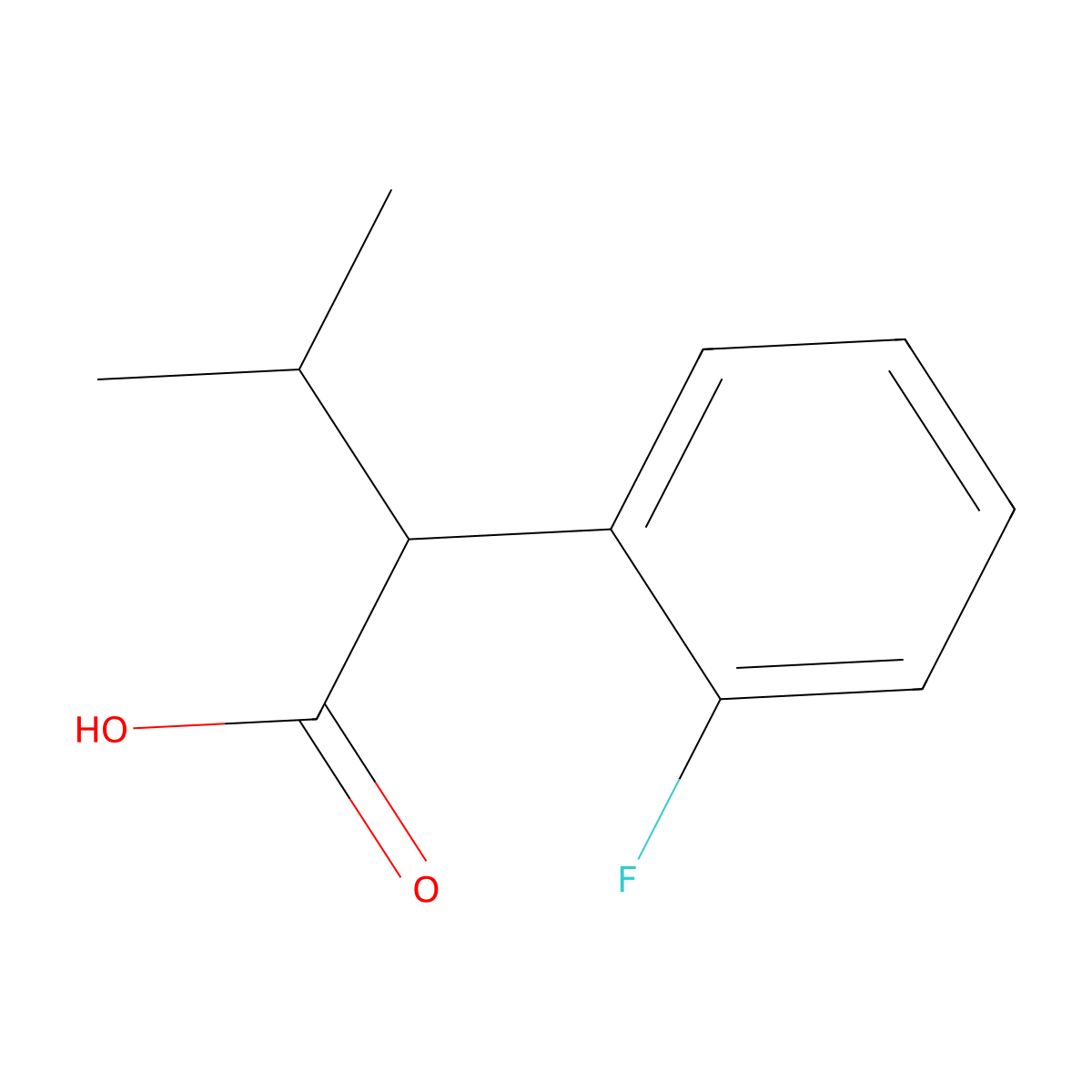 2-(2-Fluorophenyl)-3-methylbutanoic acid molecular structure, CAS 1181574-74-2