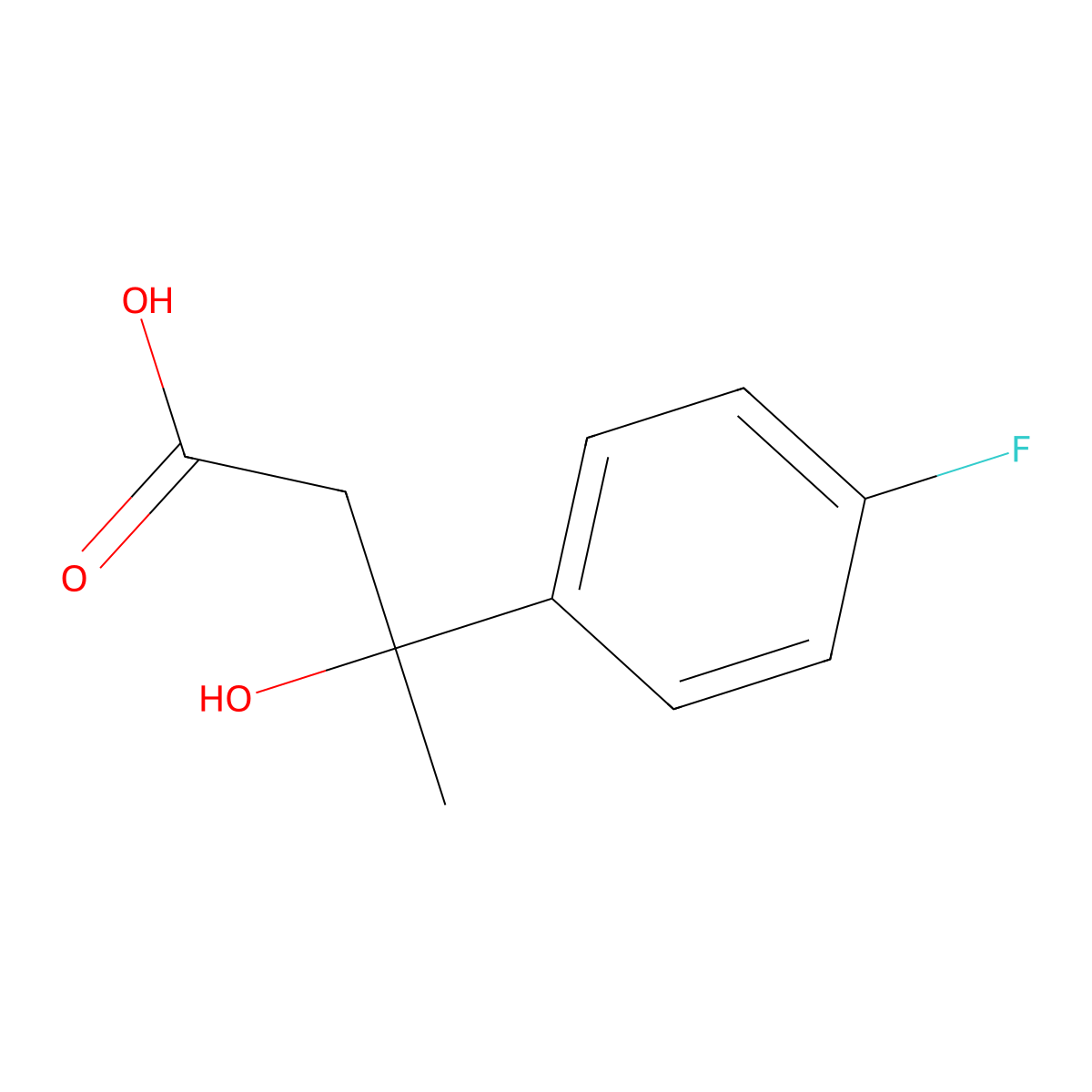 3-(4-Fluorophenyl)-3-hydroxybutanoic acid molecular structure, CAS 1181574-84-4