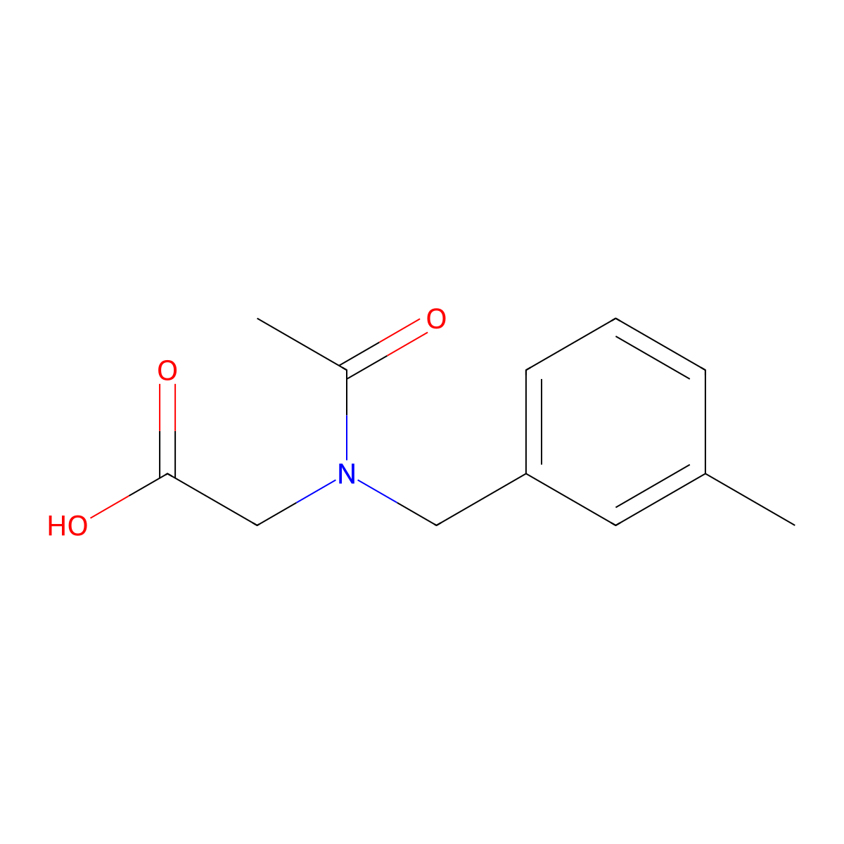 2-{N-[(3-methylphenyl)methyl]acetamido}acetic acid molecular structure, CAS 1181576-16-8