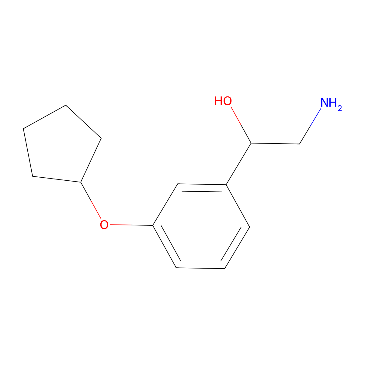 2-Amino-1-(3-cyclopentyloxyphenyl)ethanol molecular structure, CAS 1181576-31-7
