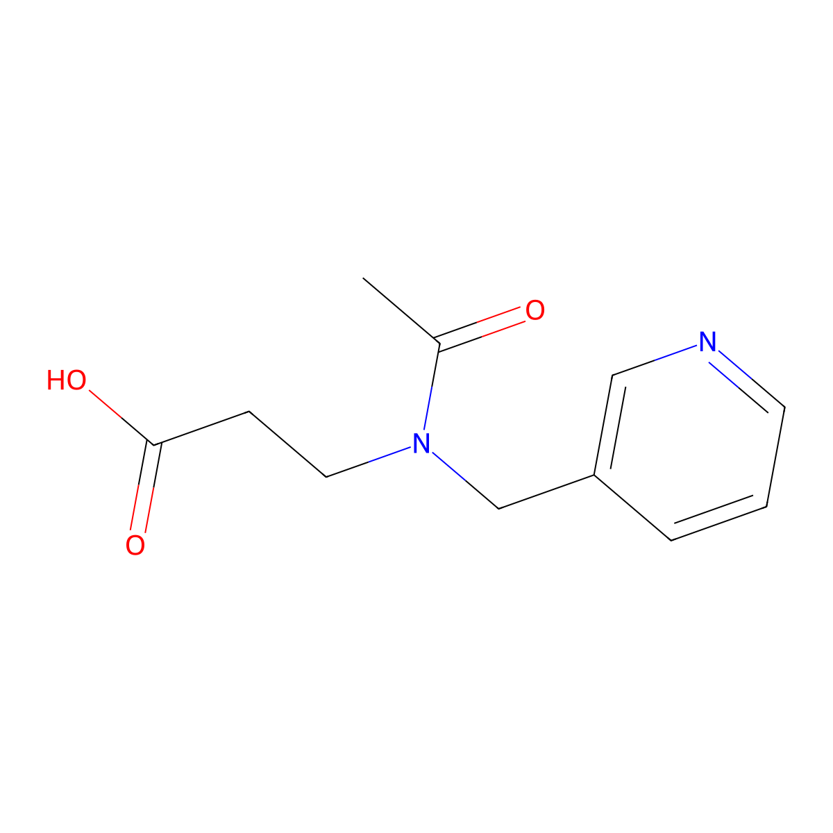 3-{N-[(pyridin-3-yl)methyl]acetamido}propanoic acid molecular structure, CAS 1181576-72-6