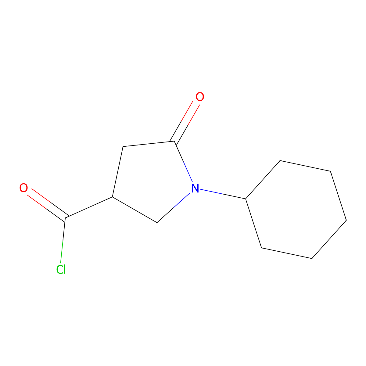 1-Cyclohexyl-5-oxopyrrolidine-3-carbonyl chloride molecular structure, CAS 1181577-49-0