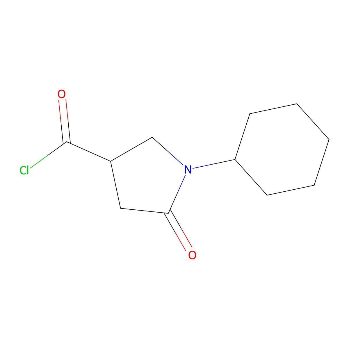1-Cyclohexyl-5-oxopyrrolidine-3-carbonyl chloride molecular structure, CAS 1181577-49-0