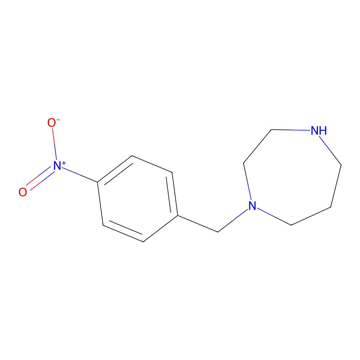 1-[(4-Nitrophenyl)methyl]-1,4-diazepane molecular structure, CAS 118158-53-5