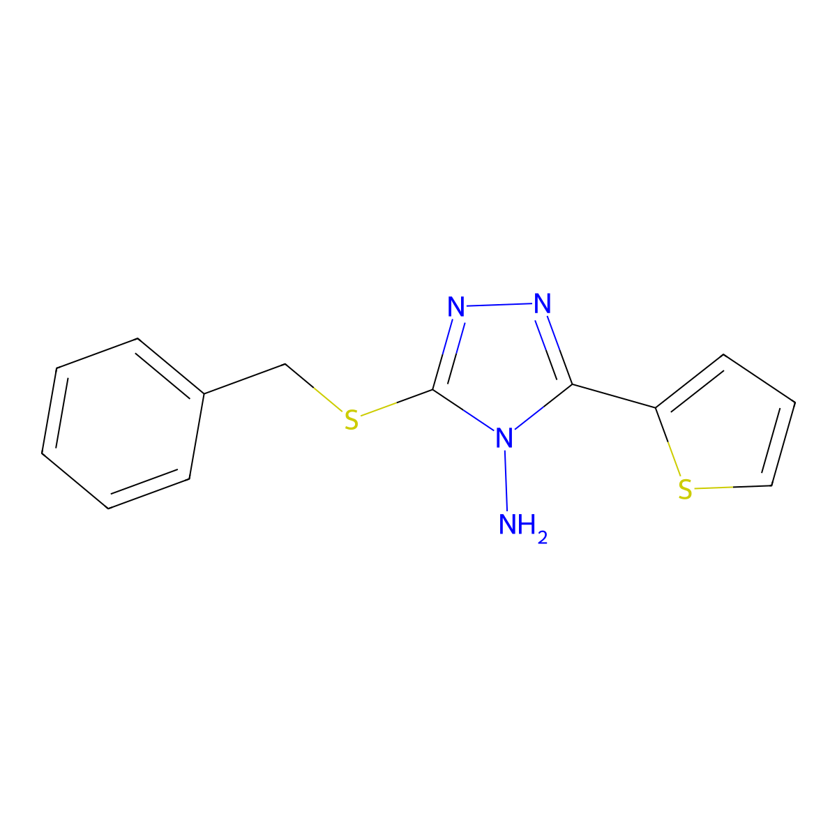3-[(Phenylmethyl)thio]-5-(2-thienyl)-4H-1,2,4-triazol-4-amine molecular structure, CAS 118158-94-4