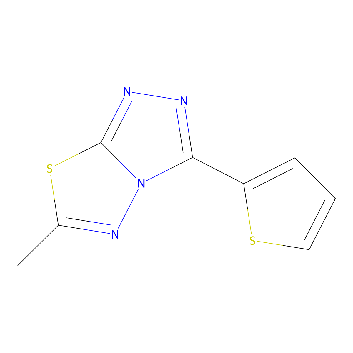 6-Methyl-3-thiophen-2-yl-[1,2,4]triazolo[3,4-b][1,3,4]thiadiazole molecular structure, CAS 118159-04-9