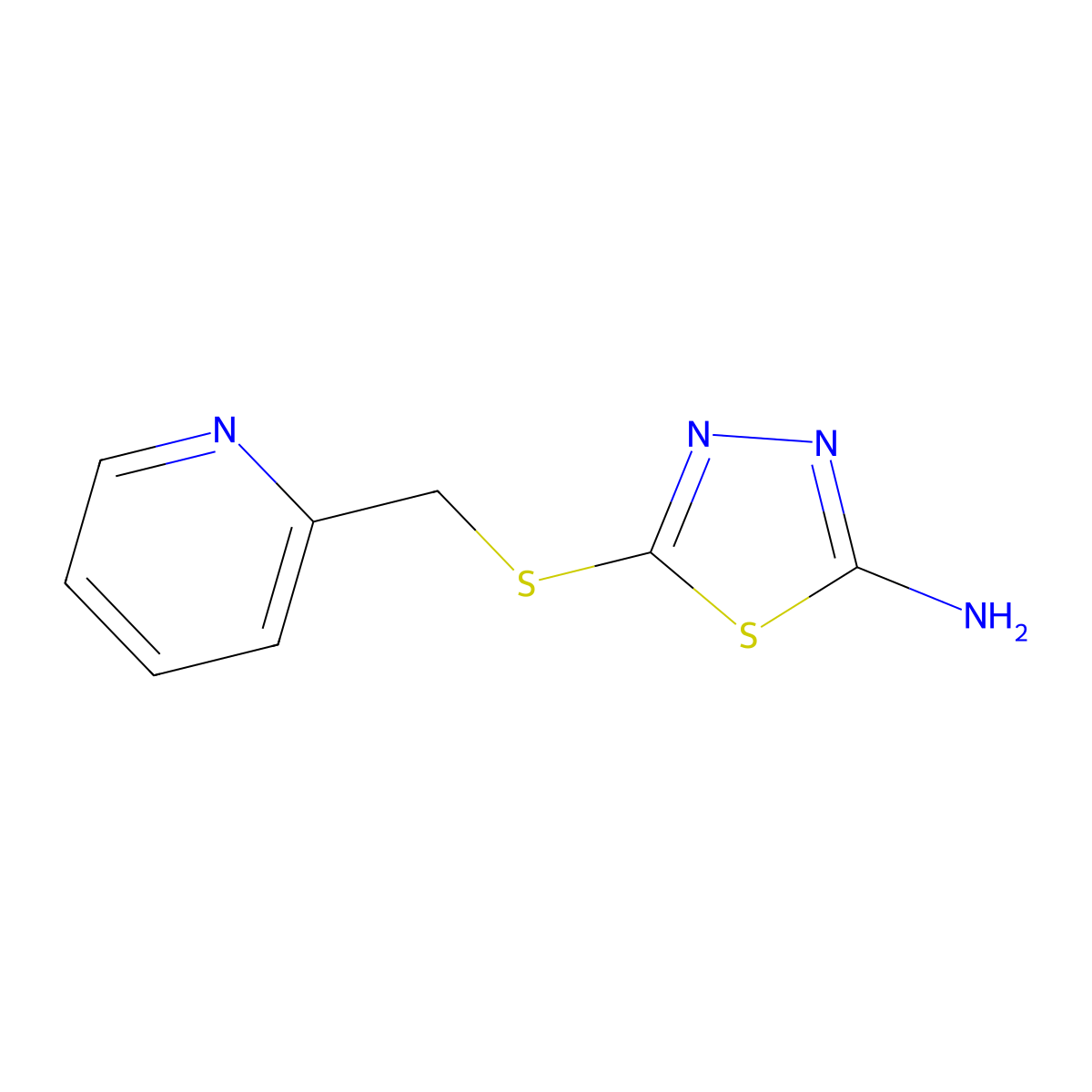 5-[(Pyridin-2-ylmethyl)thio]-1,3,4-thiadiazol-2-amine molecular structure, CAS 118159-54-9