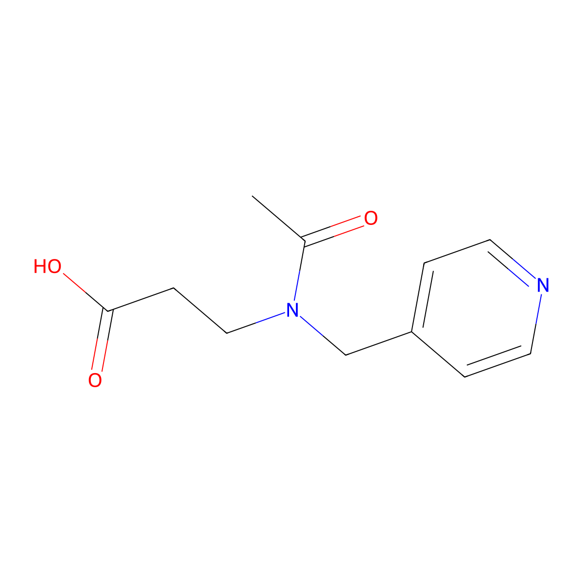 3-{N-[(pyridin-4-yl)methyl]acetamido}propanoic acid molecular structure, CAS 1181590-95-3