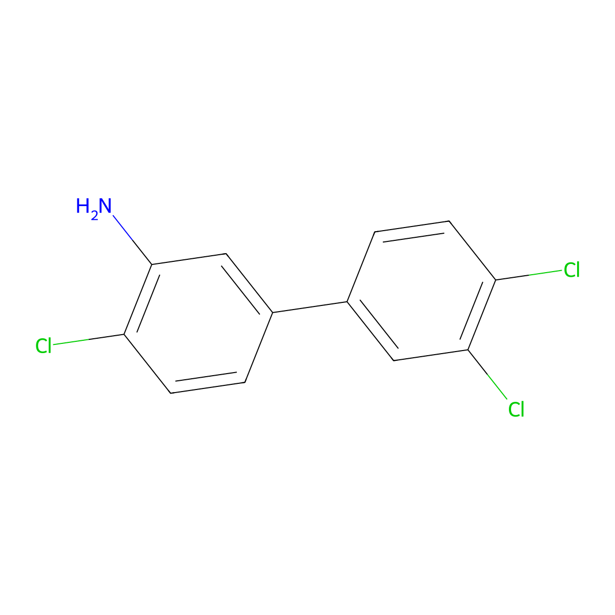 3',4,4'-Trichloro[1,1'-biphenyl]-3-amine molecular structure, CAS 1181595-98-1