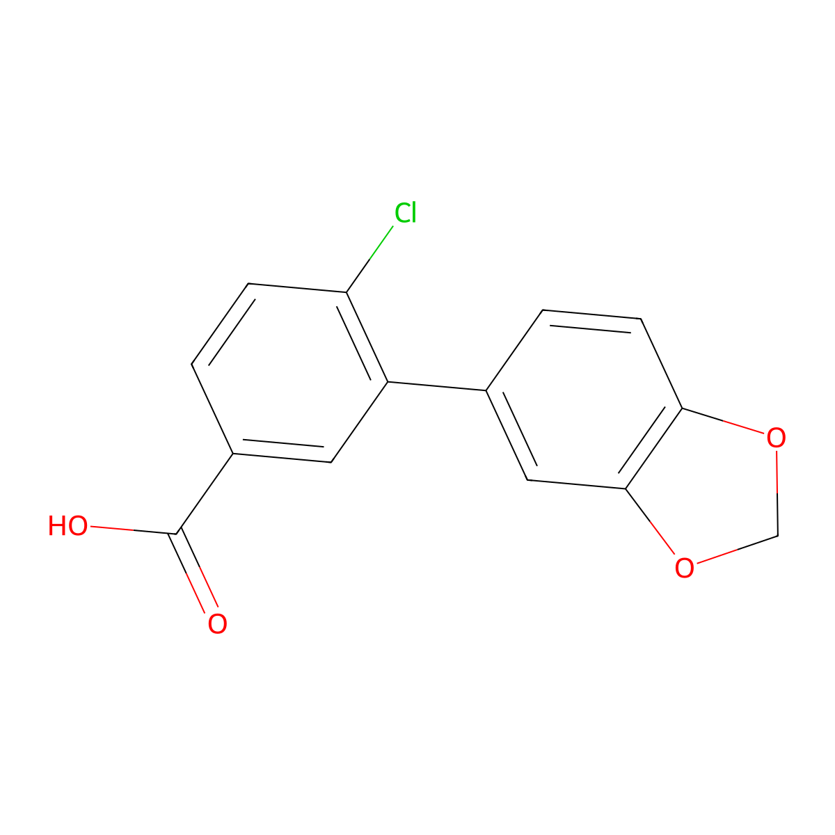 3-(Benzo[d][1,3]dioxol-5-yl)-4-chlorobenzoic acid molecular structure, CAS 1181596-03-1