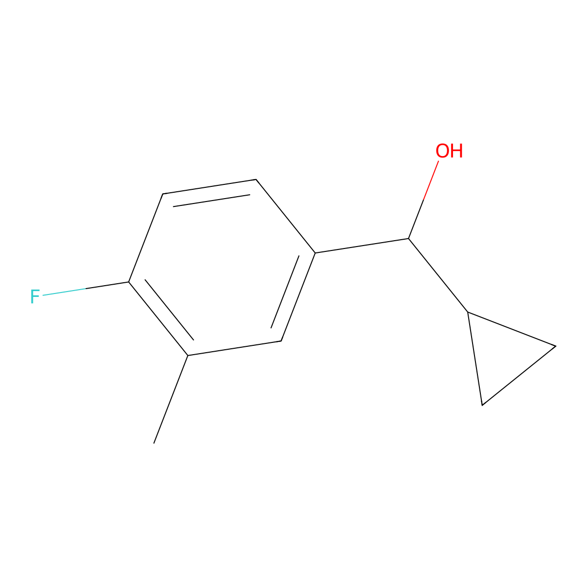 Cyclopropyl(4-fluoro-3-methylphenyl)methanol molecular structure, CAS 1181600-68-9