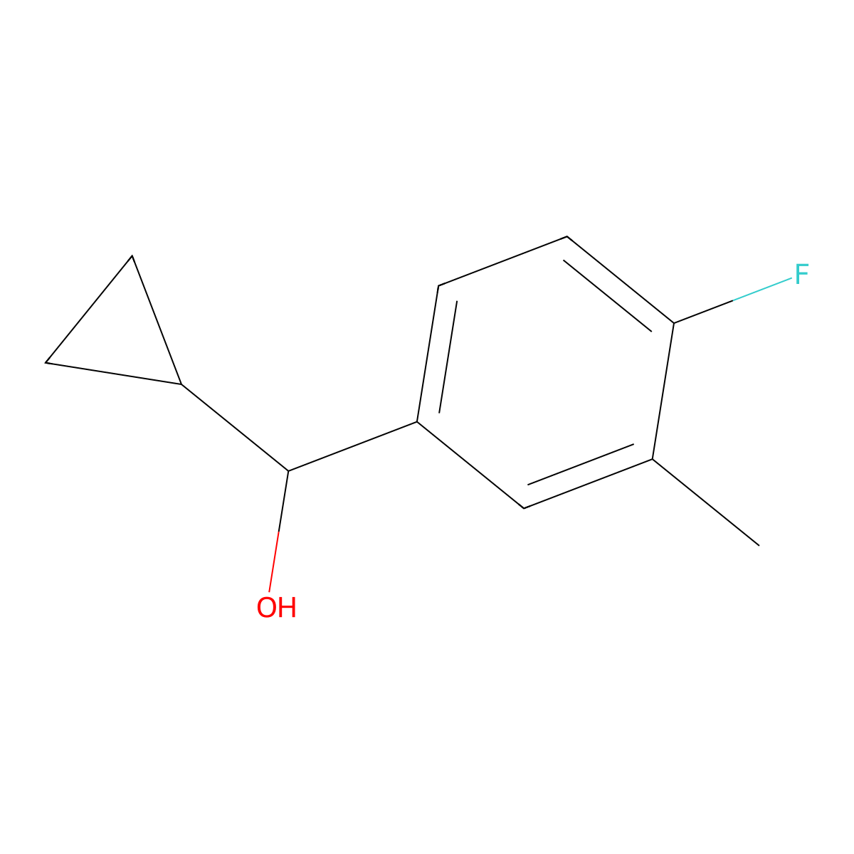 Cyclopropyl(4-fluoro-3-methylphenyl)methanol molecular structure, CAS 1181600-68-9