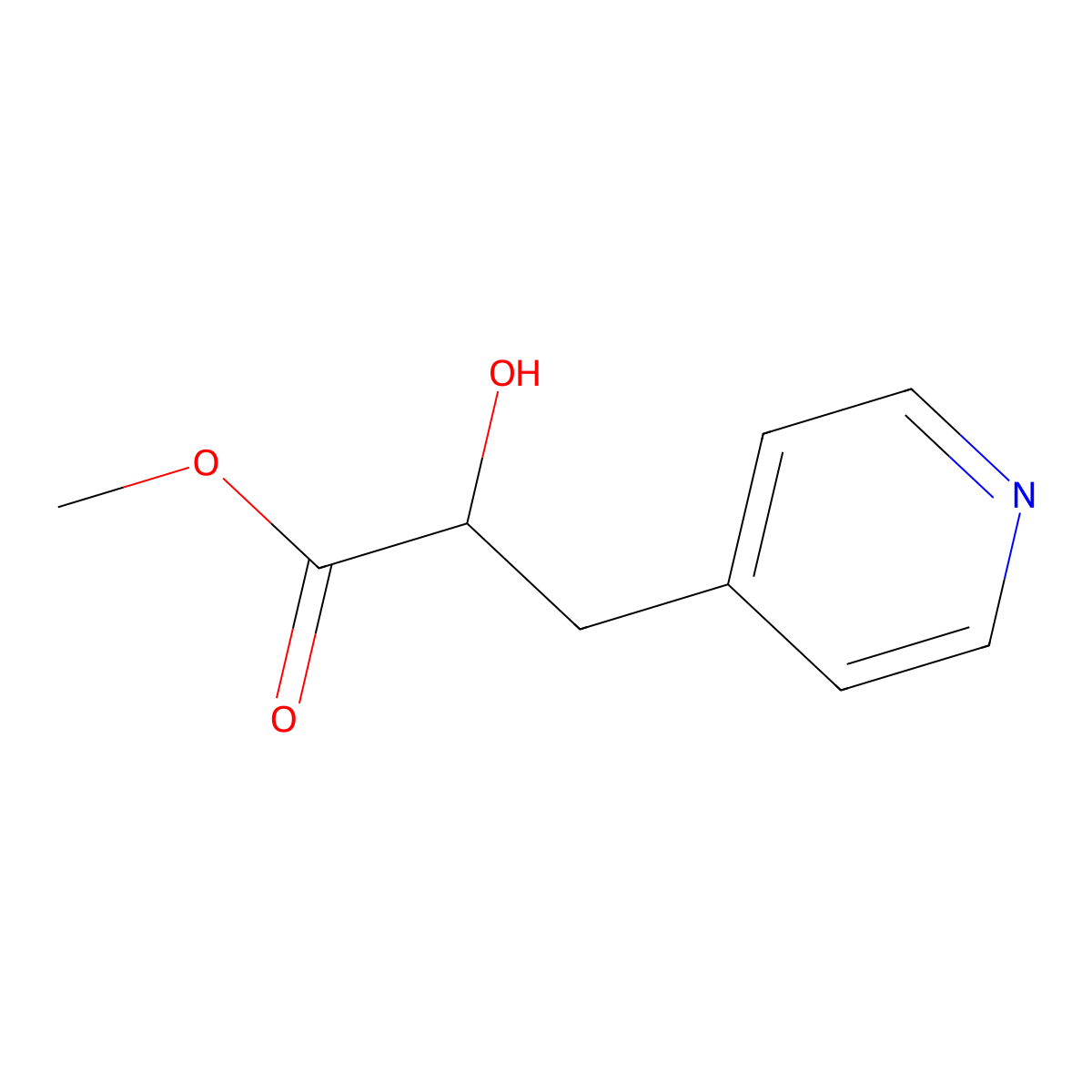 Methyl 2-hydroxy-3-(pyridin-4-yl)propanoate molecular structure, CAS 1181600-72-5