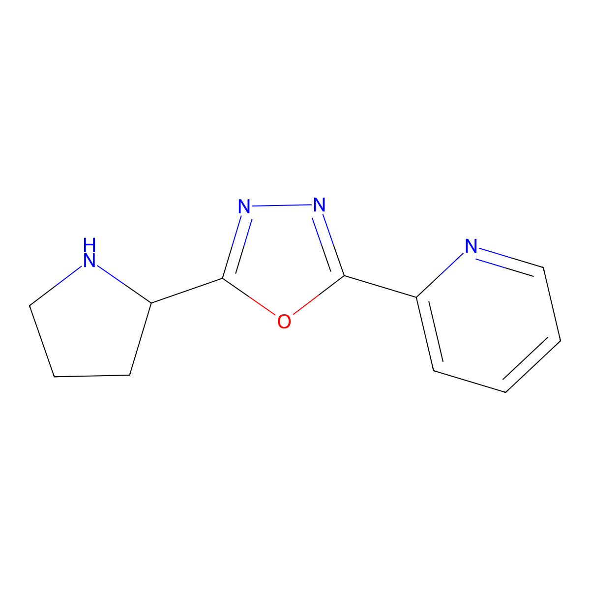2-(5-Pyrrolidin-2-yl-[1,3,4]oxadiazol-2-yl)-pyridine molecular structure, CAS 1181603-30-4