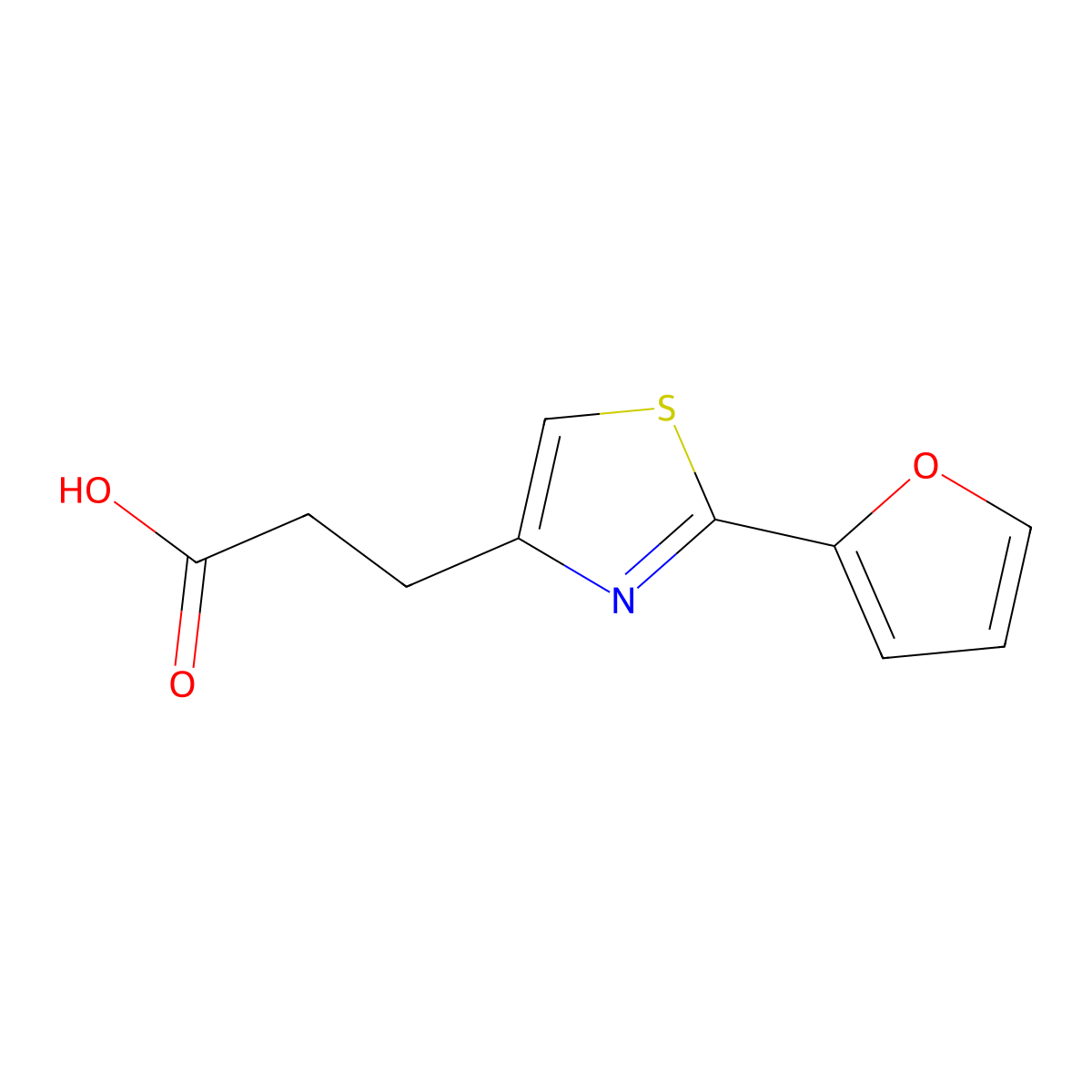 3-[2-(Furan-2-YL)-1,3-thiazol-4-YL]propanoic acid molecular structure, CAS 1181606-87-0