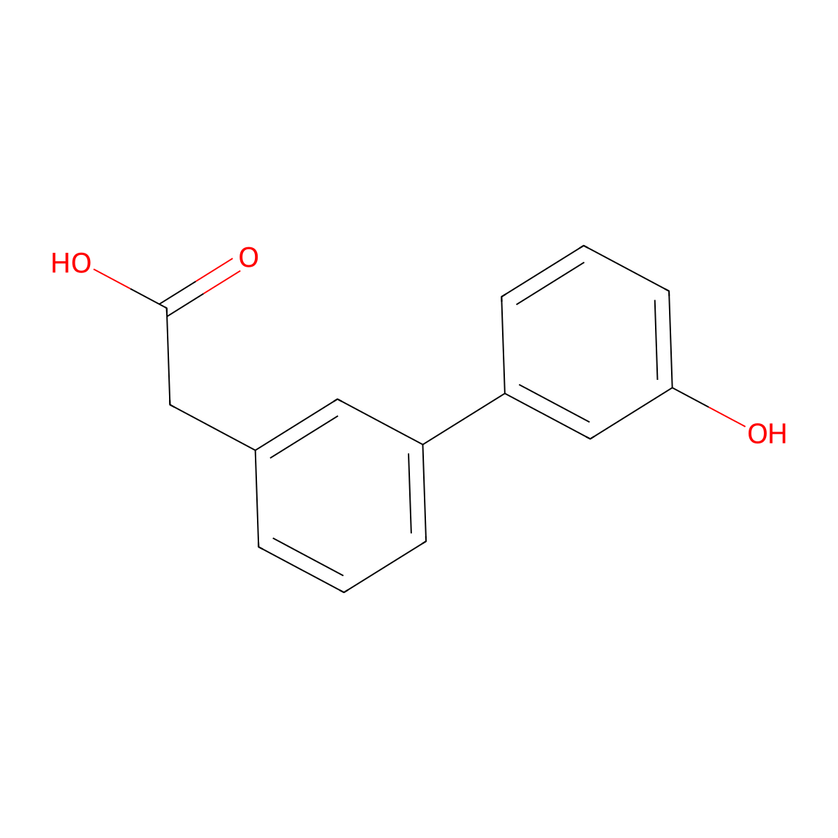 2-[3-(3-Hydroxyphenyl)phenyl]aceticacid molecular structure, CAS 1181608-78-5