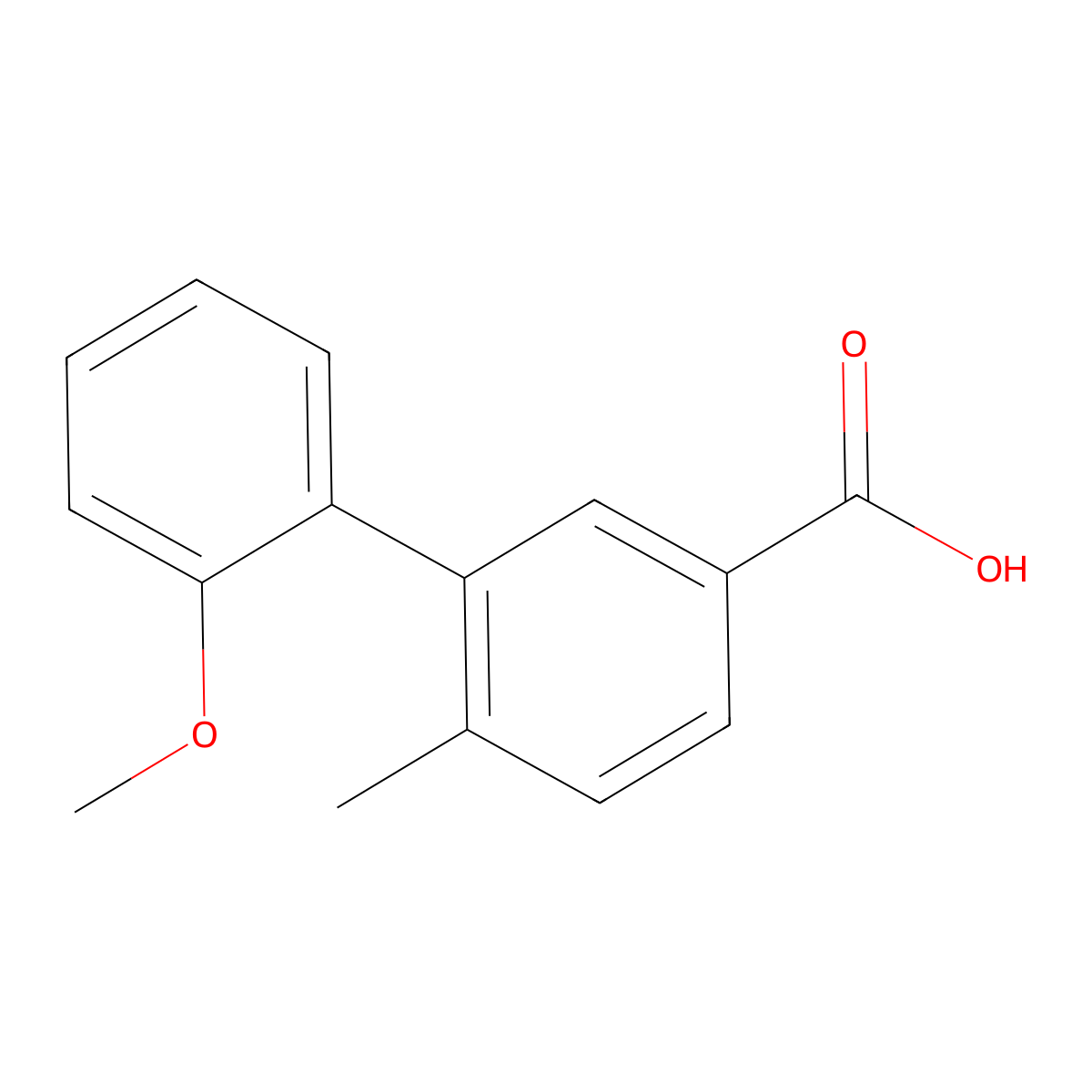 2'-Methoxy-6-methyl[1,1'-biphenyl]-3-carboxylic acid molecular structure, CAS 1181608-91-2