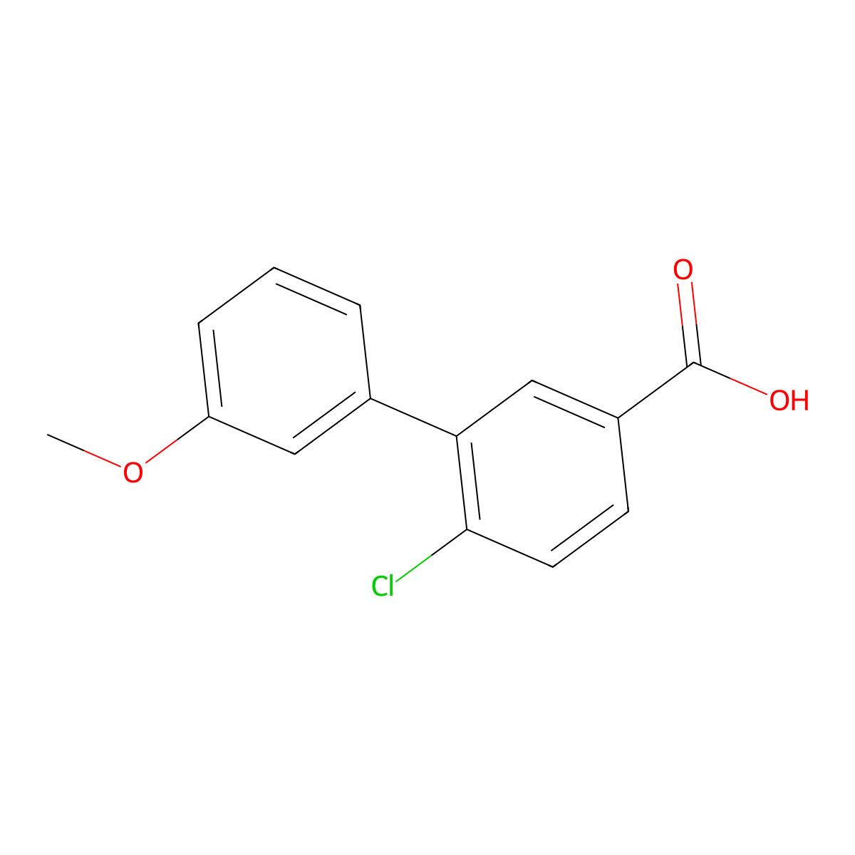 4-Chloro-3-(3-methoxyphenyl)benzoic acid molecular structure, CAS 1181609-23-3