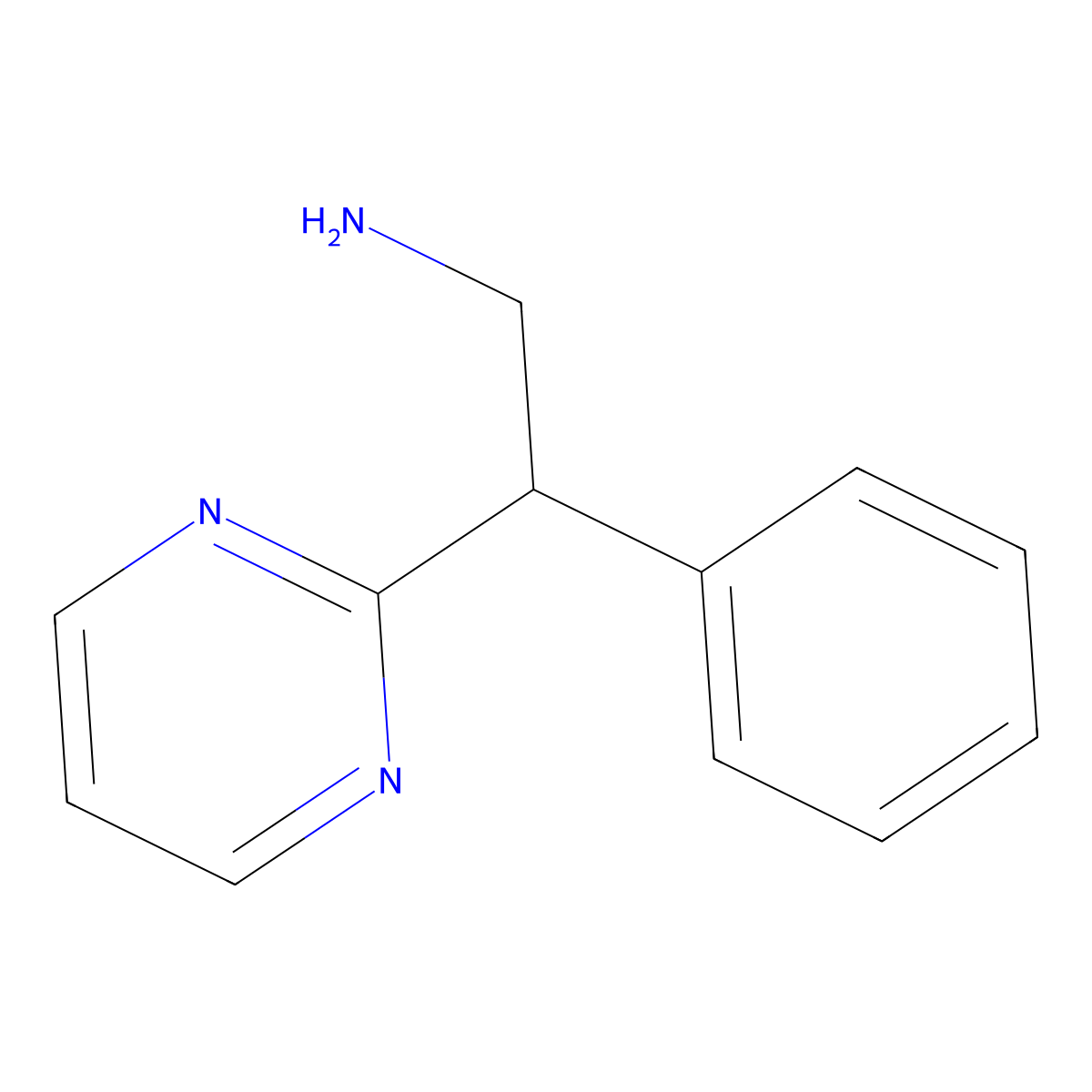 2-Phenyl-2-(pyrimidin-2-yl)ethanamine molecular structure, CAS 1181618-56-3