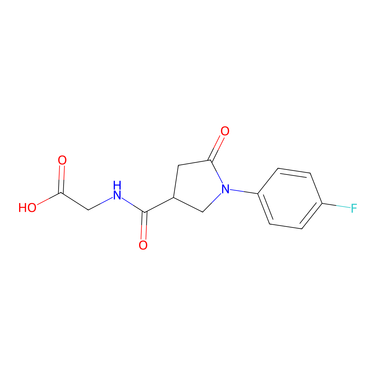 2-[[1-(4-Fluorophenyl)-5-oxopyrrolidine-3-carbonyl]amino]acetic acid molecular structure, CAS 1181619-94-2