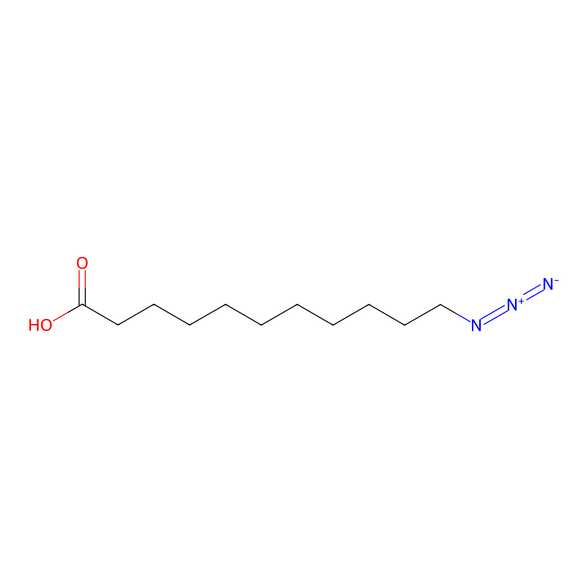 11-Azidoundecanoic acid molecular structure, CAS 118162-45-1