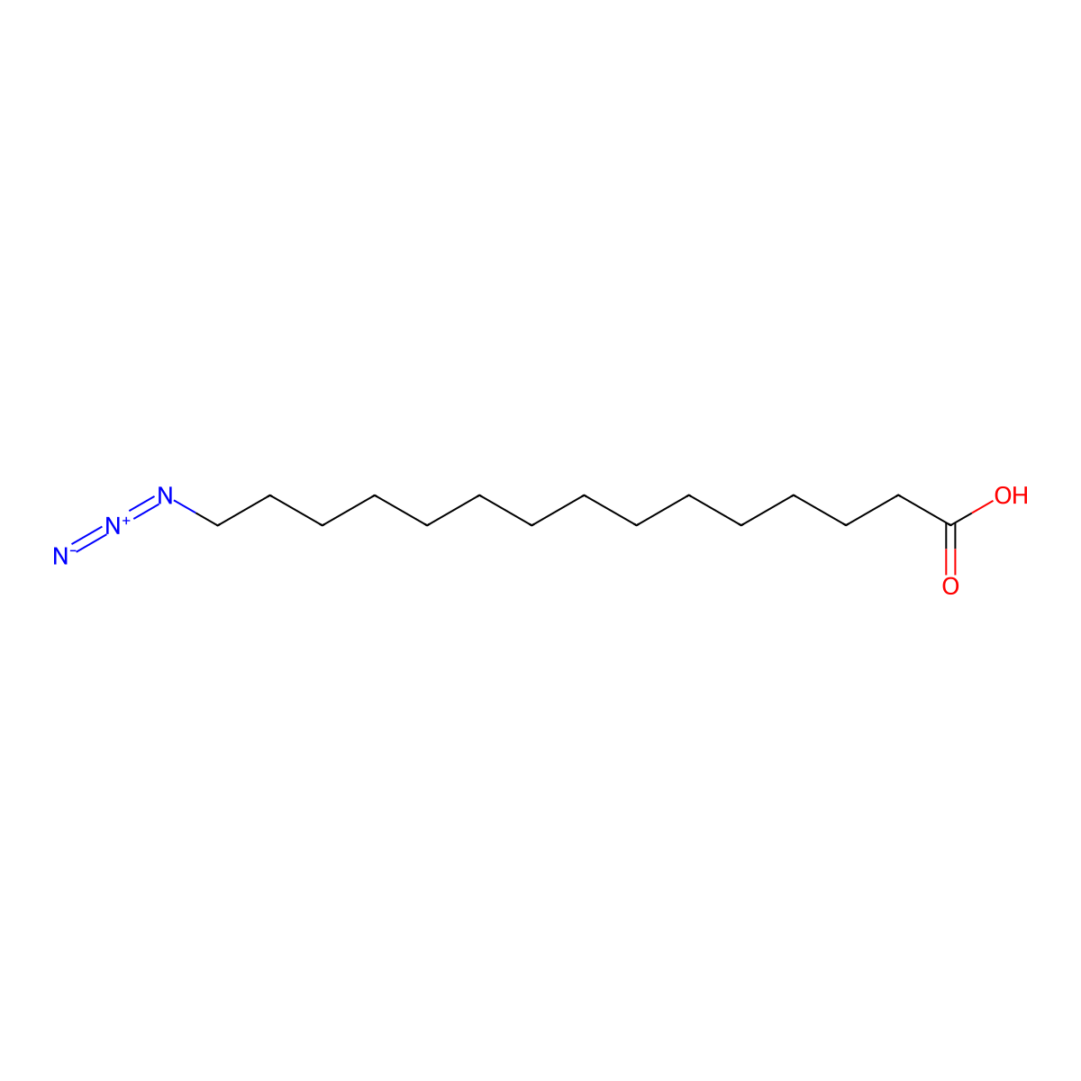15-Azidopentadecanoic acid molecular structure, CAS 118162-46-2