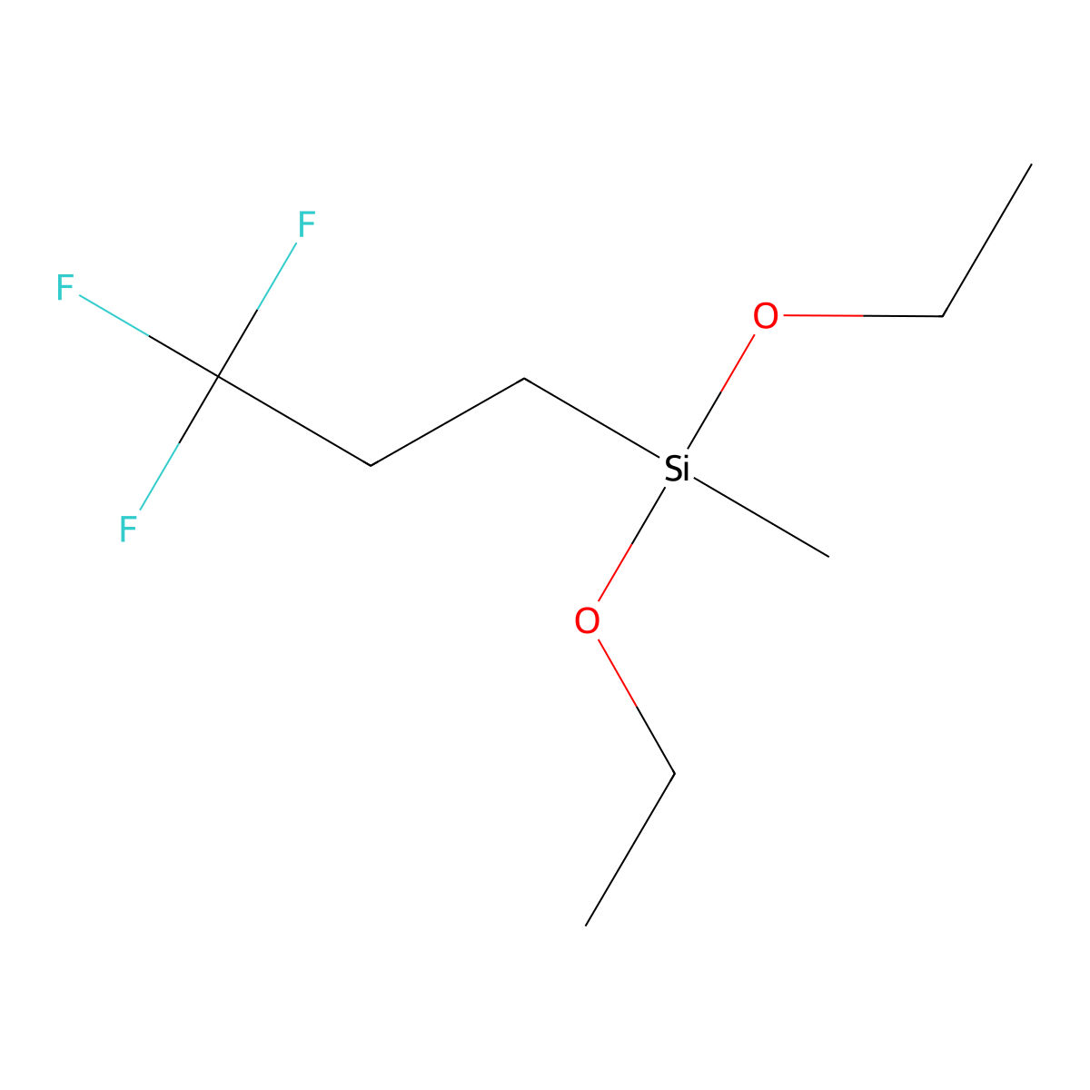 Diethoxy(methyl)(3,3,3-trifluoropropyl)silane molecular structure, CAS 118162-95-1