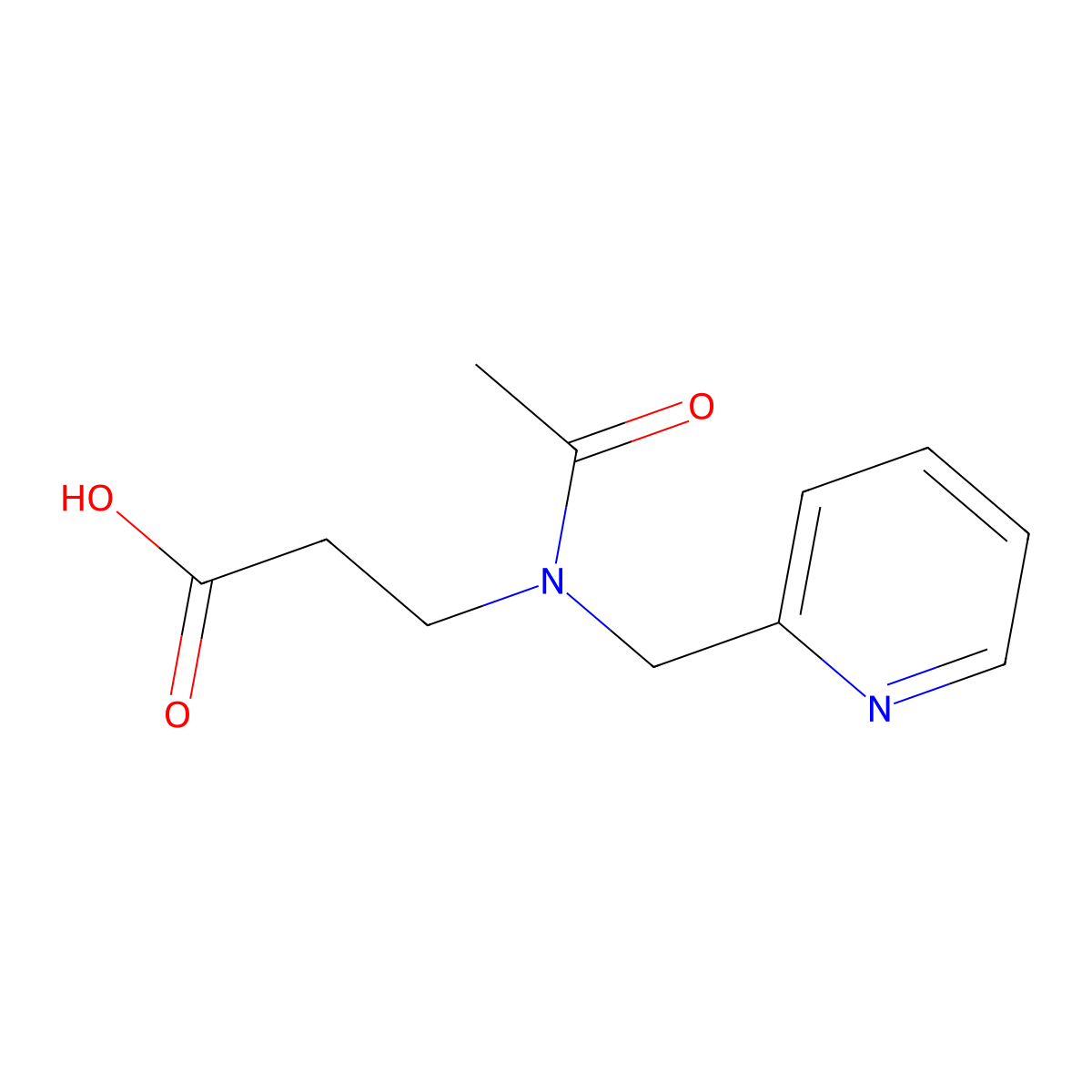 3-{N-[(pyridin-2-yl)methyl]acetamido}propanoic acid molecular structure, CAS 1181620-98-3