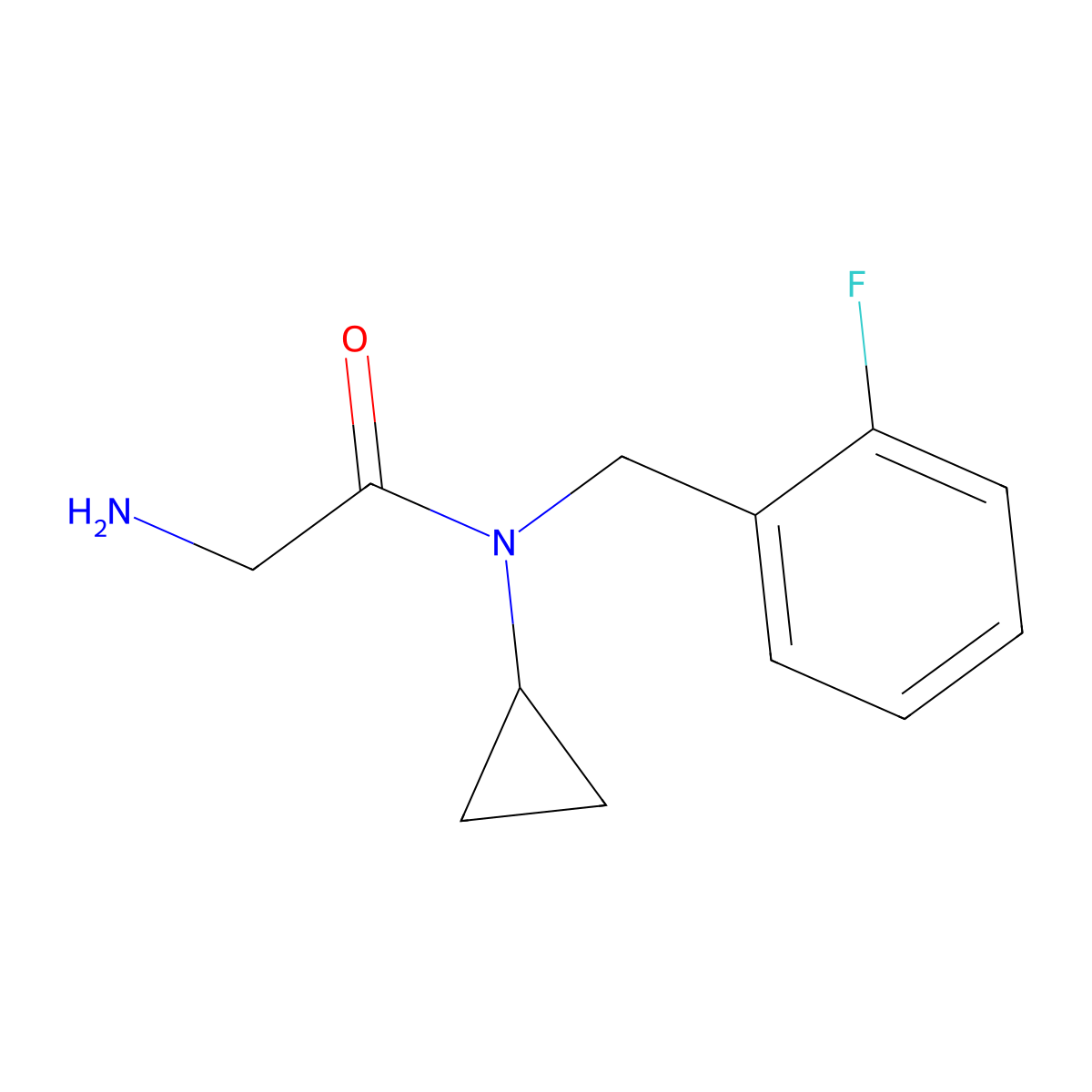 2-Amino-N-cyclopropyl-N-(2-fluoro-benzyl)-acetamide molecular structure, CAS 1181620-99-4