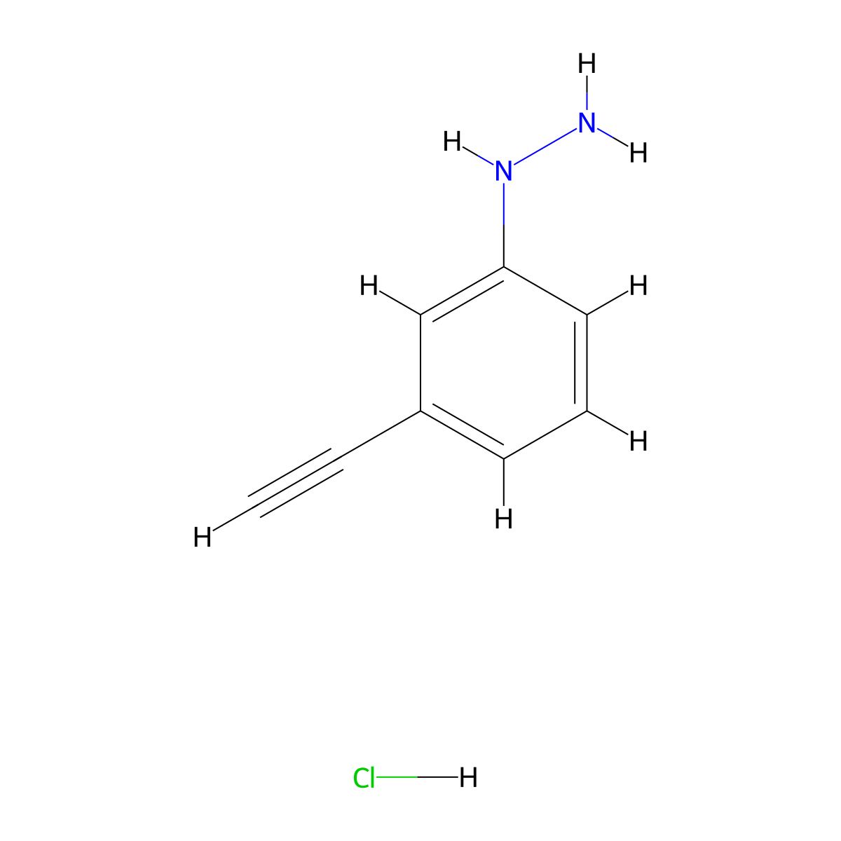 (3-Ethynylphenyl)hydrazine hydrochloride molecular structure, CAS 1181621-19-1