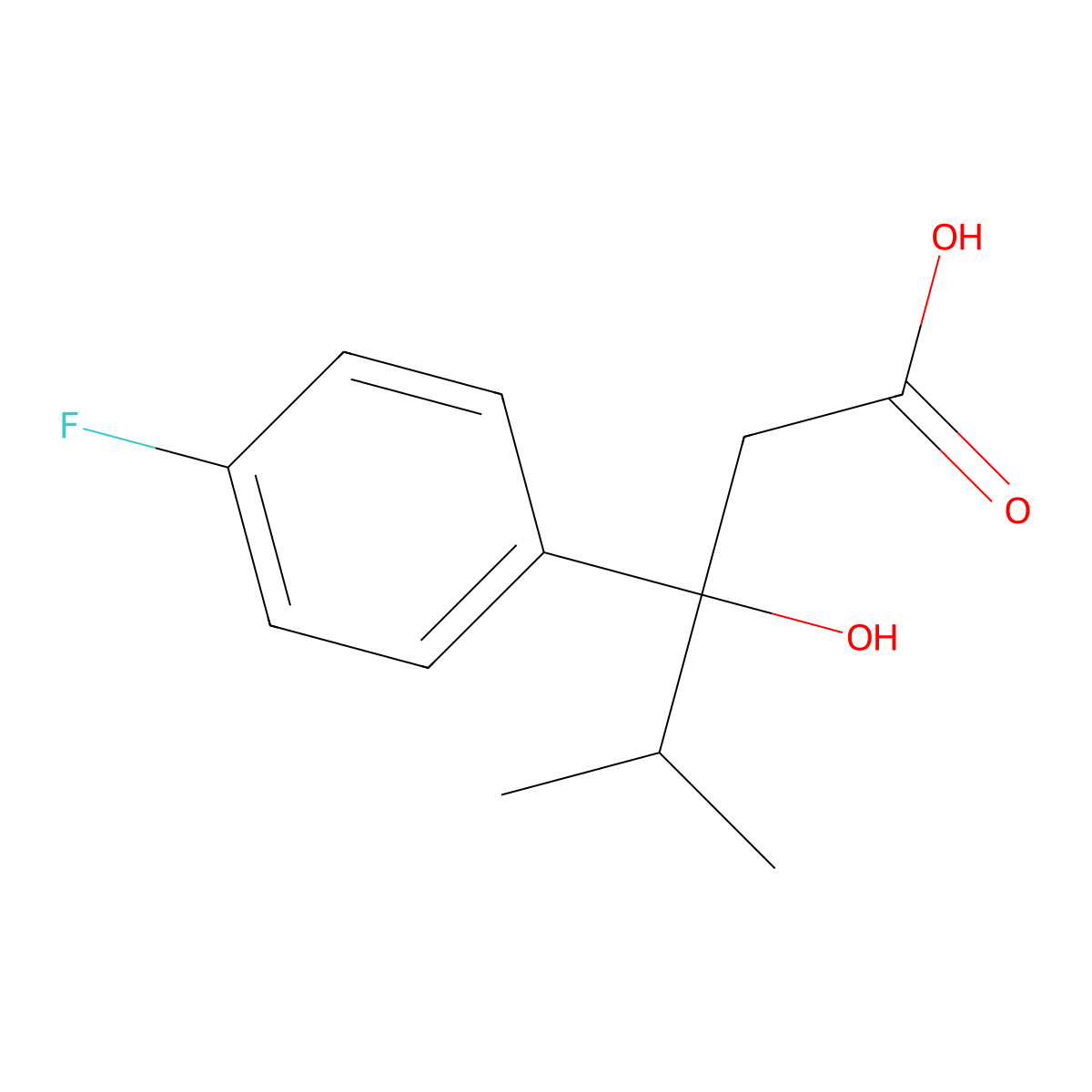 3-(4-Fluorophenyl)-3-hydroxy-4-methylpentanoic acid molecular structure, CAS 1181626-08-3