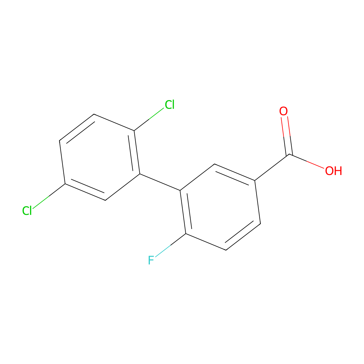 3-(2,5-Dichlorophenyl)-4-fluorobenzoic acid molecular structure, CAS 1181627-08-6