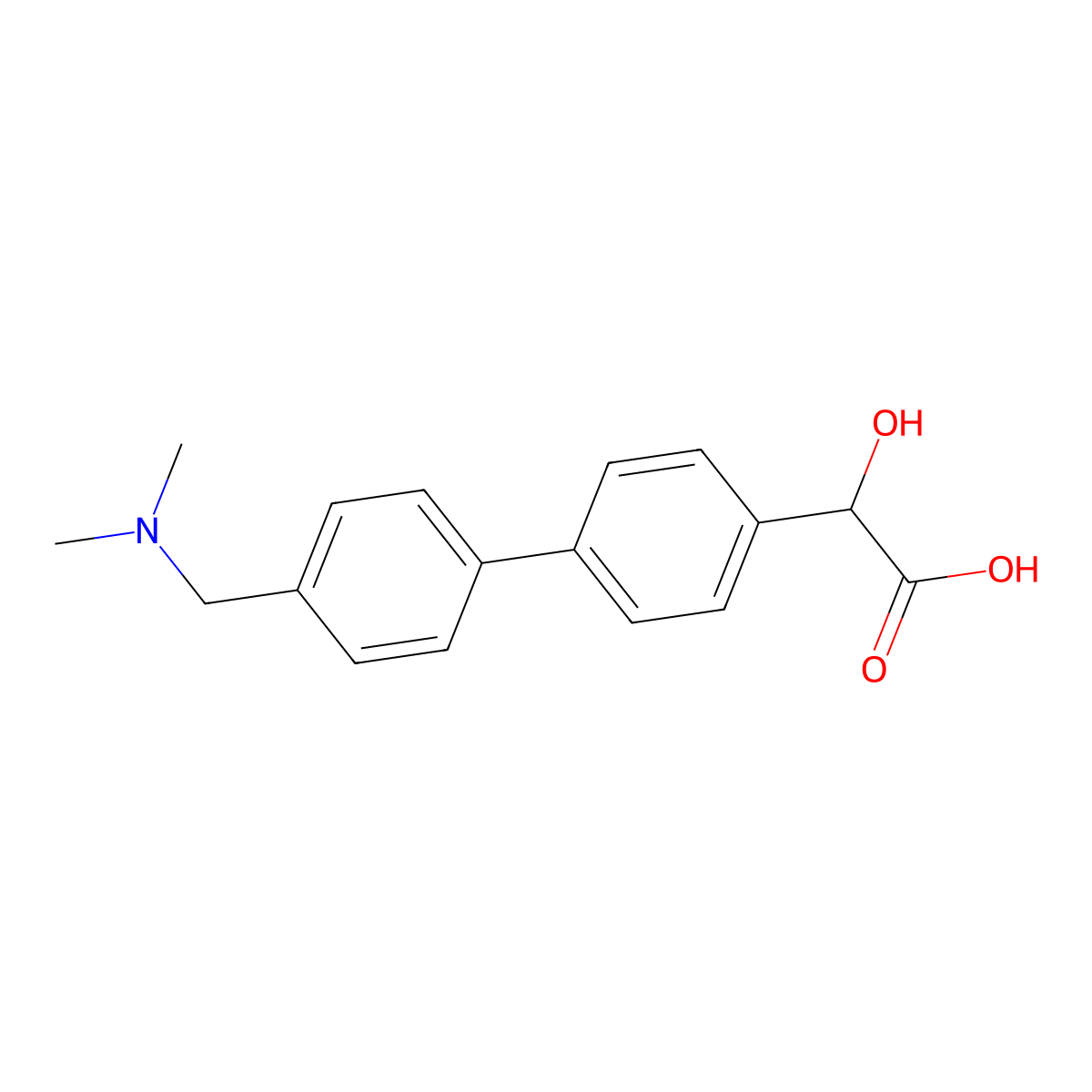 {4'-[(Dimethylamino)methyl][1,1'-biphenyl]-4-yl}(hydroxy)acetic acid molecular structure, CAS 1181627-10-0