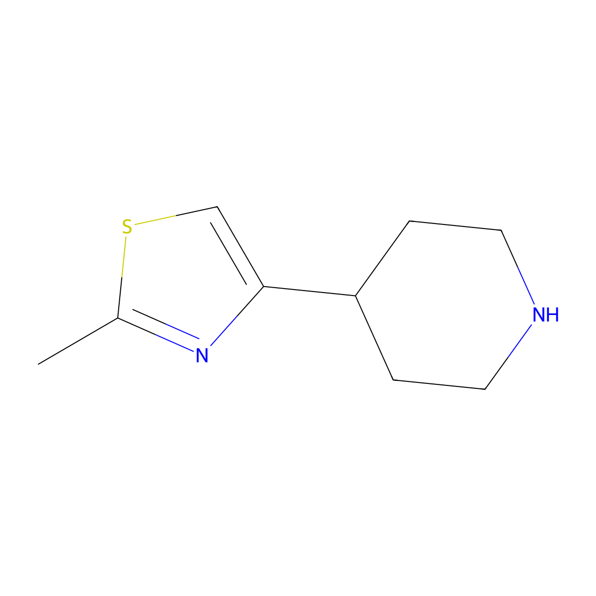 4-(2-Methyl-1,3-thiazol-4-yl)piperidine molecular structure, CAS 1181631-95-7