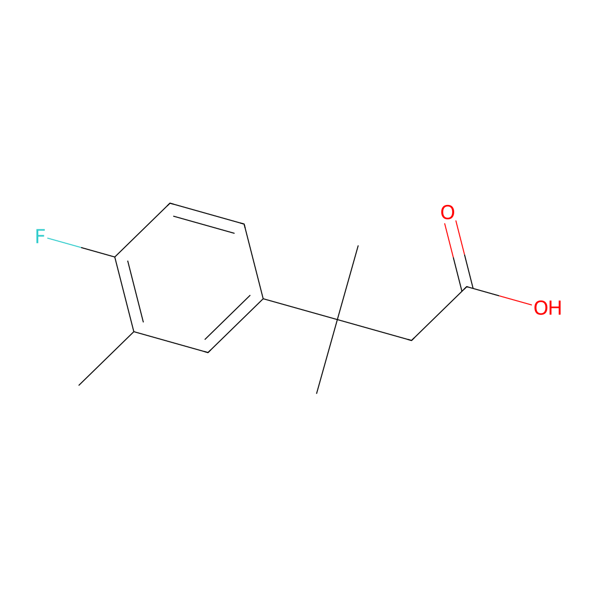 3-(4-Fluoro-3-methylphenyl)-3-methylbutanoic acid molecular structure, CAS 1181635-62-0