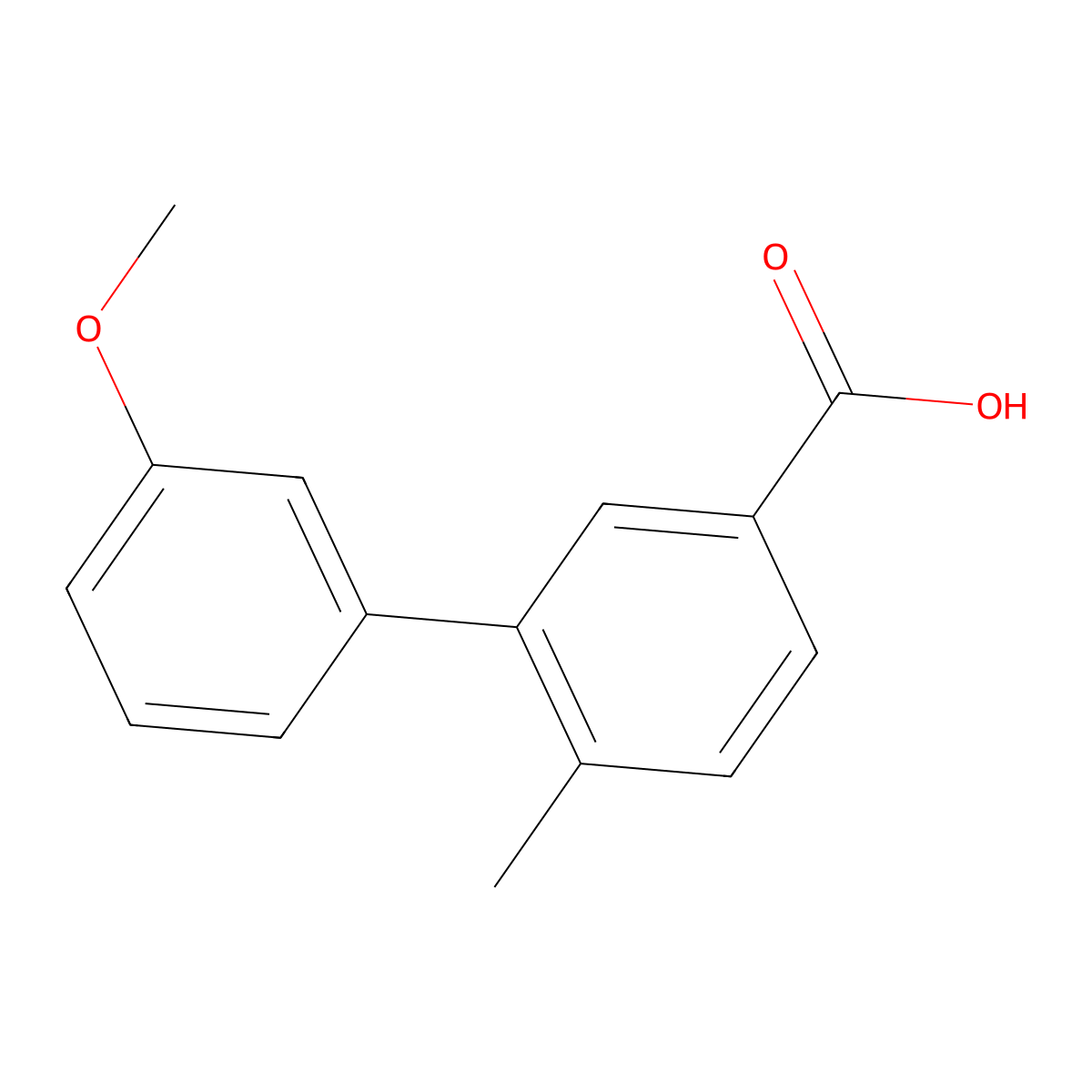 3'-Methoxy-6-methyl[1,1'-biphenyl]-3-carboxylic acid molecular structure, CAS 1181639-51-9