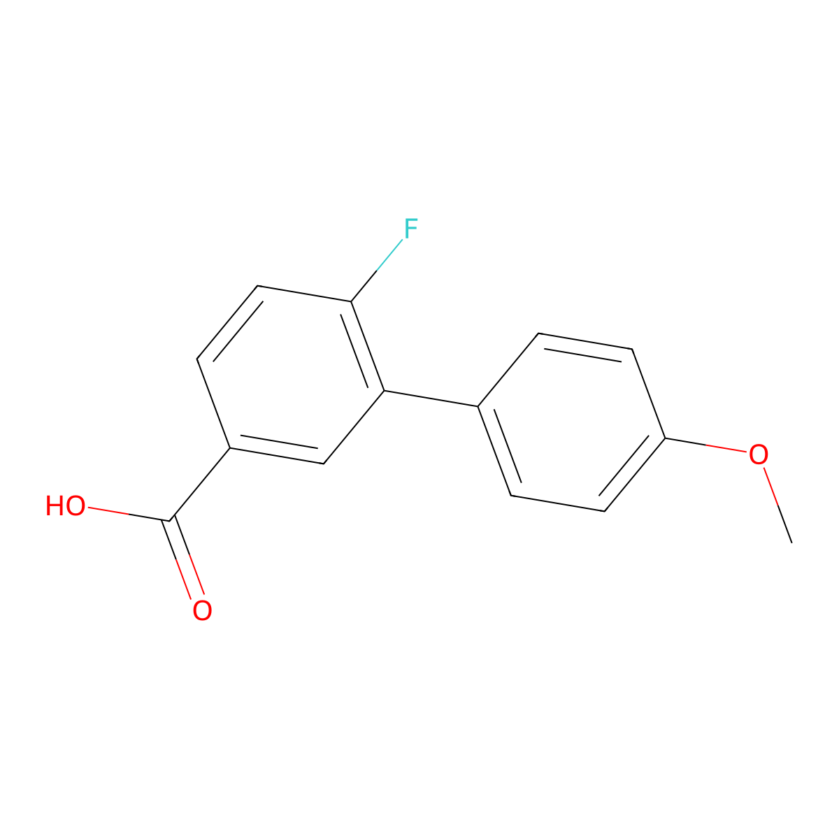4-Fluoro-3-(4-methoxyphenyl)benzoic acid molecular structure, CAS 1181639-55-3