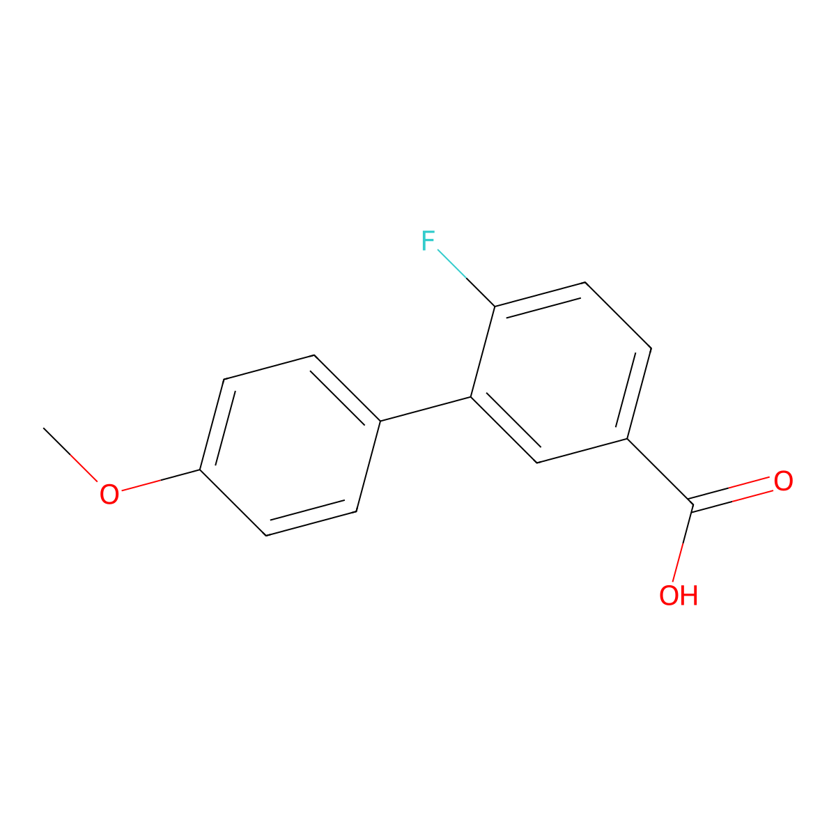 4-Fluoro-3-(4-methoxyphenyl)benzoic acid molecular structure, CAS 1181639-55-3