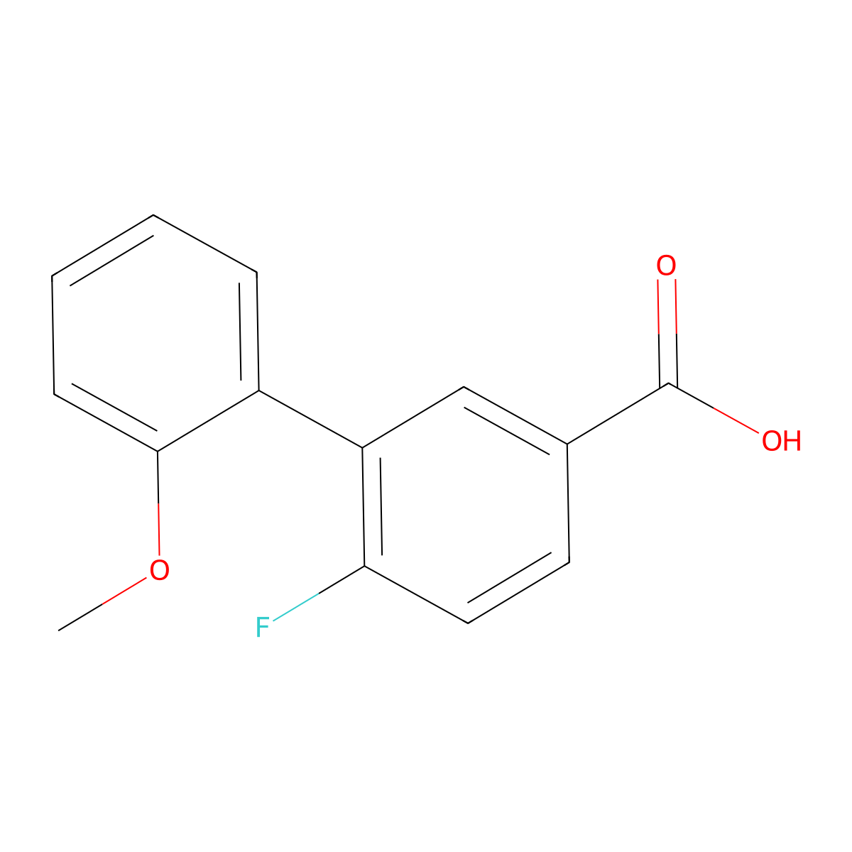 4-Fluoro-3-(2-methoxyphenyl)benzoic acid molecular structure, CAS 1181639-56-4