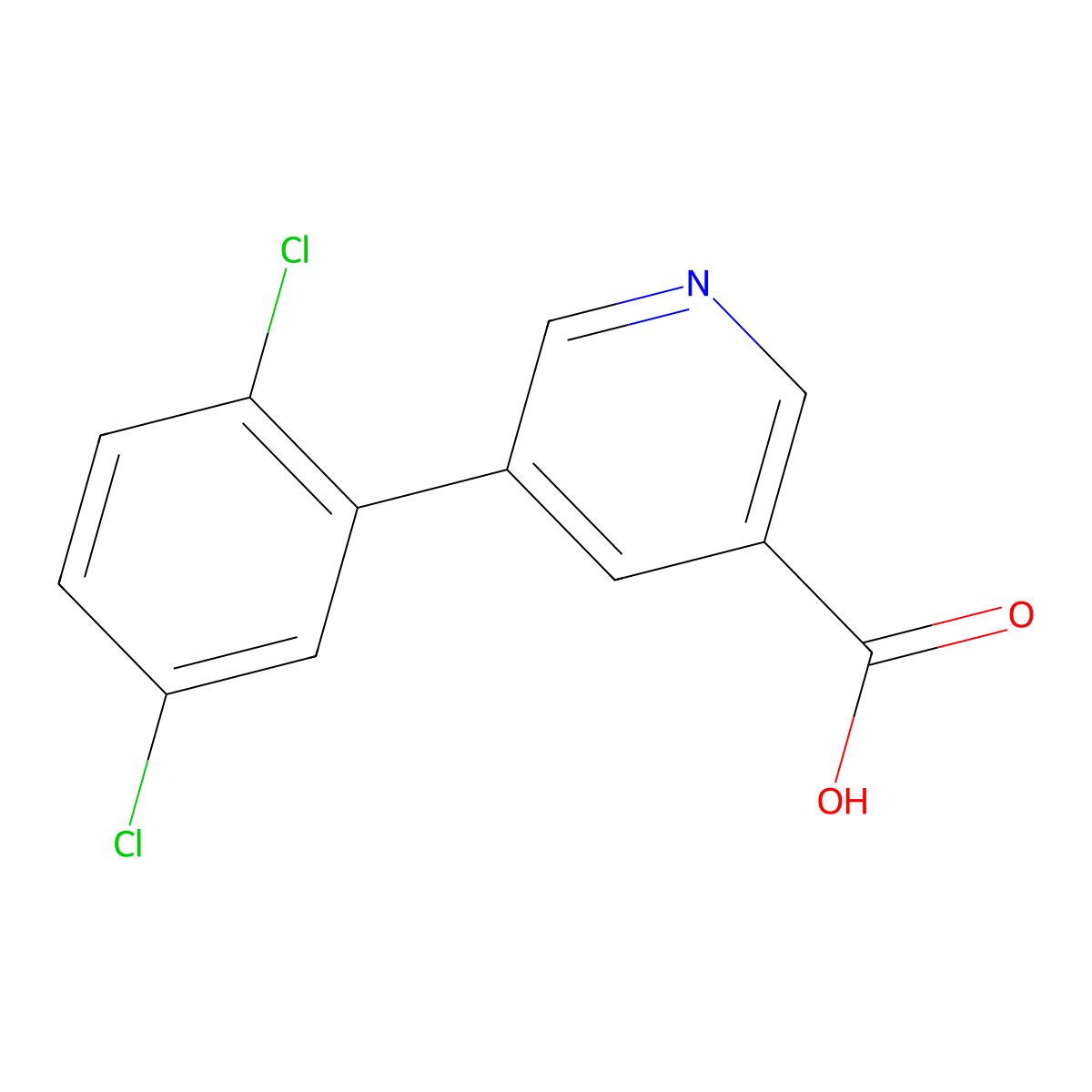 5-(2,5-Dichlorophenyl)nicotinic acid molecular structure, CAS 1181639-80-4
