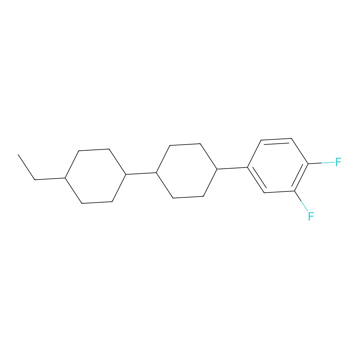 1~4~-Ethyl-3~3~,3~4~-difluoro-1~1~,1~2~,1~3~,1~4~,1~5~,1~6~,2~1~,2~2~,2~3~,2~4~,2~5~,2~6~-dodecahydro-1~1~,2~1~:2~4~,3~1~-terphenyl molecular structure, CAS 118164-50-4
