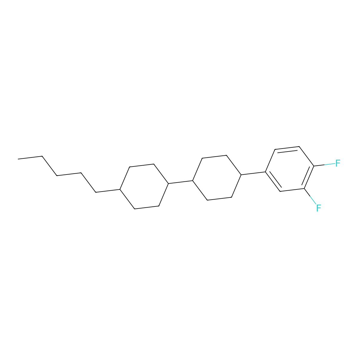 3~3~,3~4~-Difluoro-1~4~-pentyl-1~1~,1~2~,1~3~,1~4~,1~5~,1~6~,2~1~,2~2~,2~3~,2~4~,2~5~,2~6~-dodecahydro-1~1~,2~1~:2~4~,3~1~-terphenyl molecular structure, CAS 118164-51-5