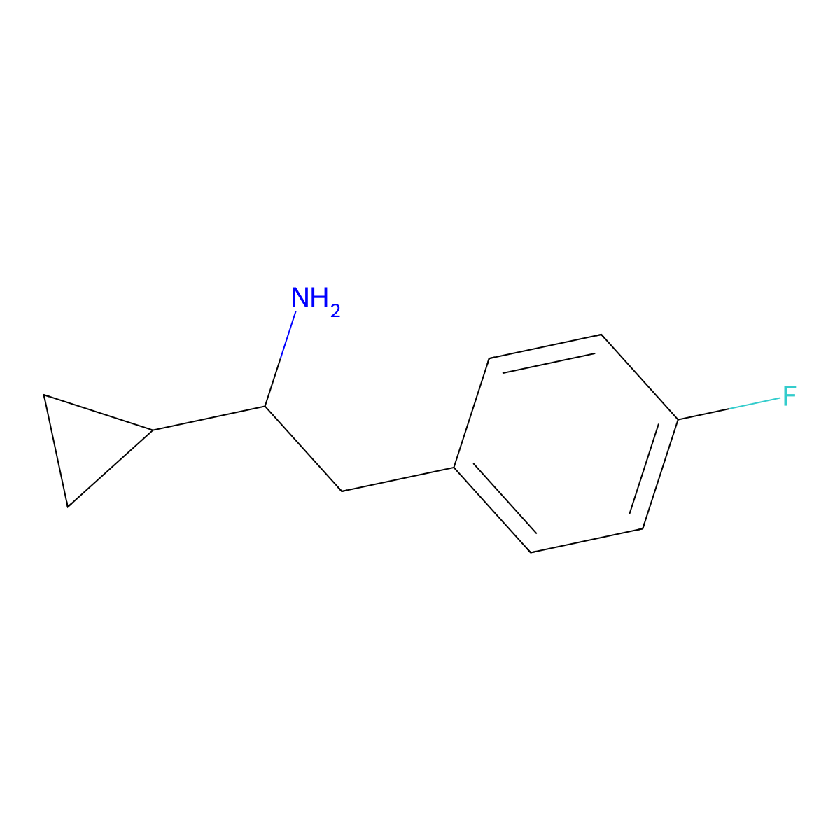 1-Cyclopropyl-2-(4-fluorophenyl)ethan-1-amine molecular structure, CAS 1181644-04-1