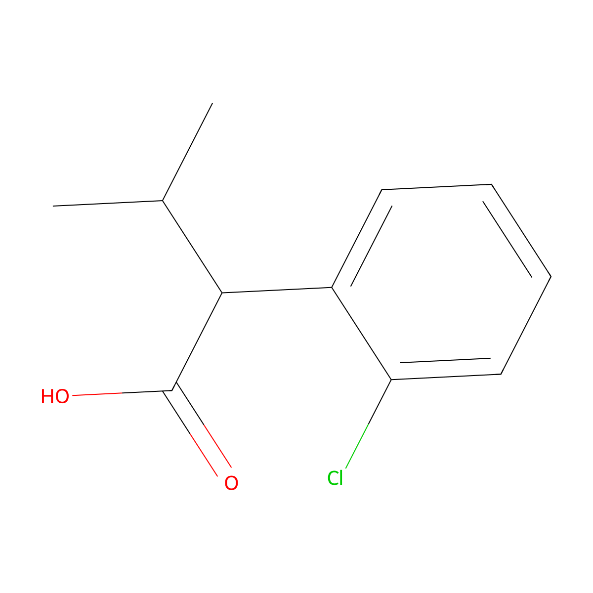 2-(2-Chlorophenyl)-3-methylbutanoic acid molecular structure, CAS 1181645-75-9