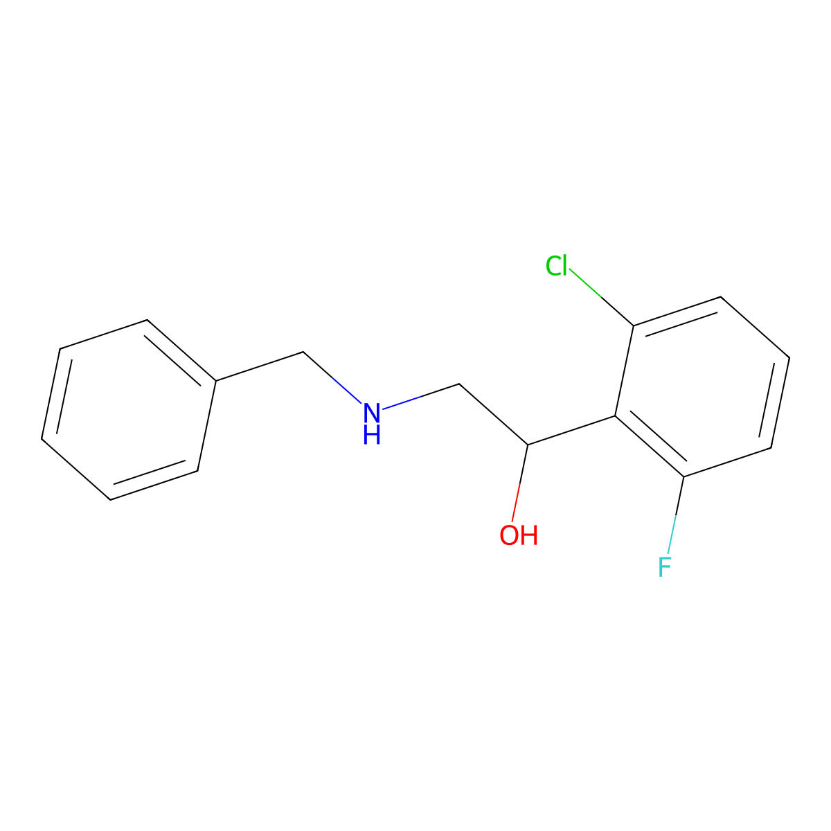 2-(Benzylamino)-1-(2-chloro-6-fluorophenyl)ethan-1-ol molecular structure, CAS 1181655-84-4