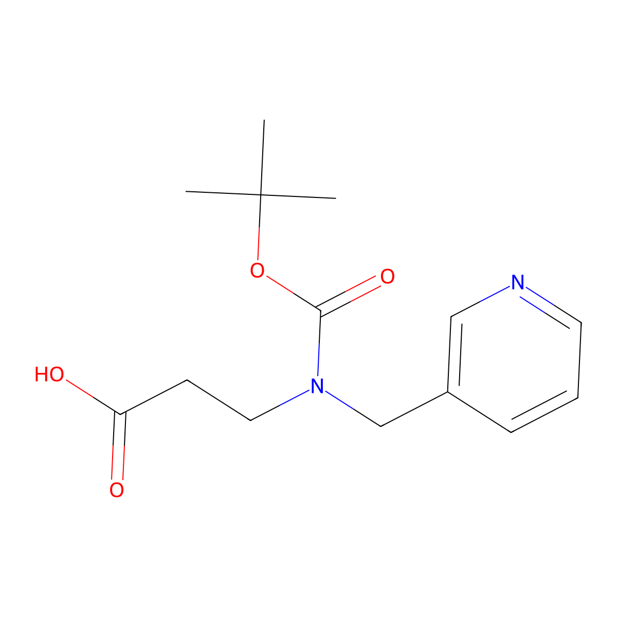 3-{[(Tert-butoxy)carbonyl][(pyridin-3-yl)methyl]amino}propanoic acid molecular structure, CAS 1181656-00-7