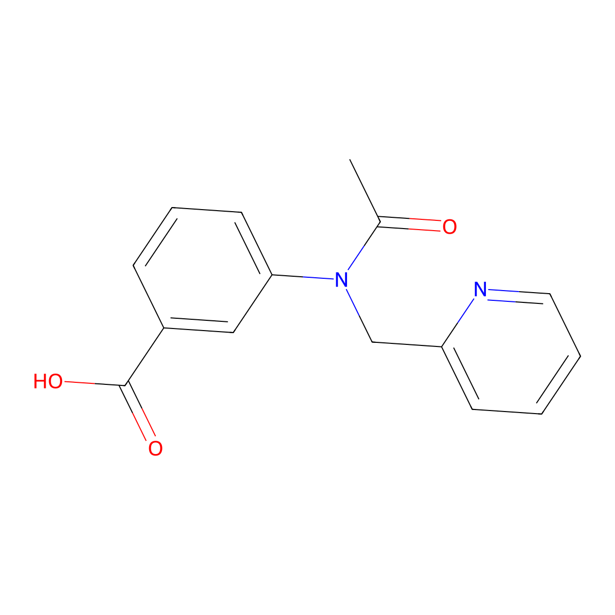 3-{N-[(pyridin-2-yl)methyl]acetamido}benzoic acid molecular structure, CAS 1181657-05-5