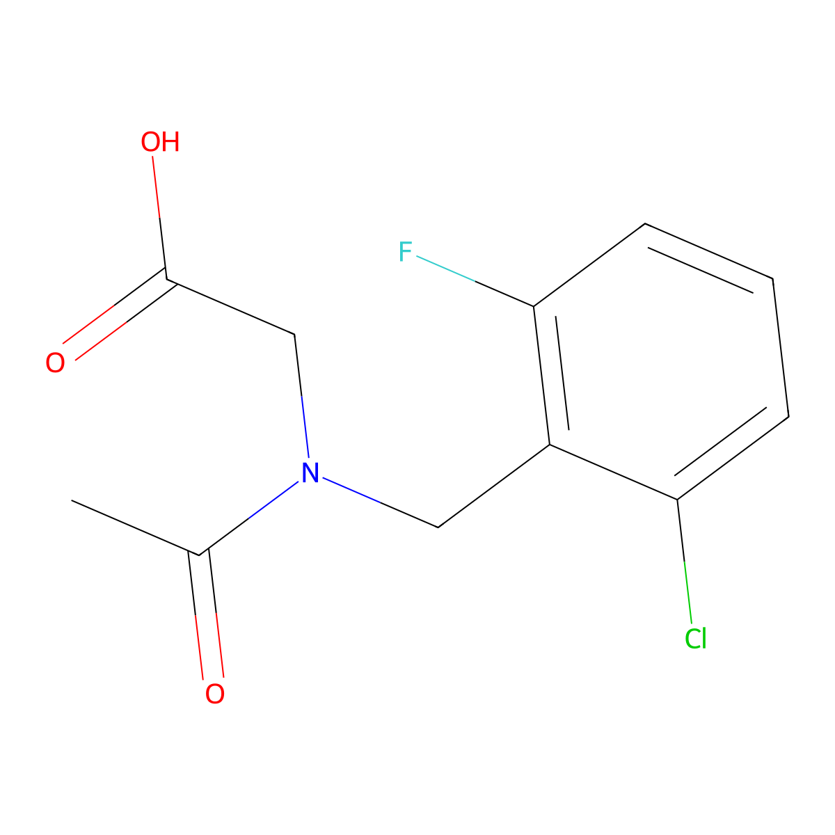 2-{N-[(2-chloro-6-fluorophenyl)methyl]acetamido}acetic acid molecular structure, CAS 1181659-26-6