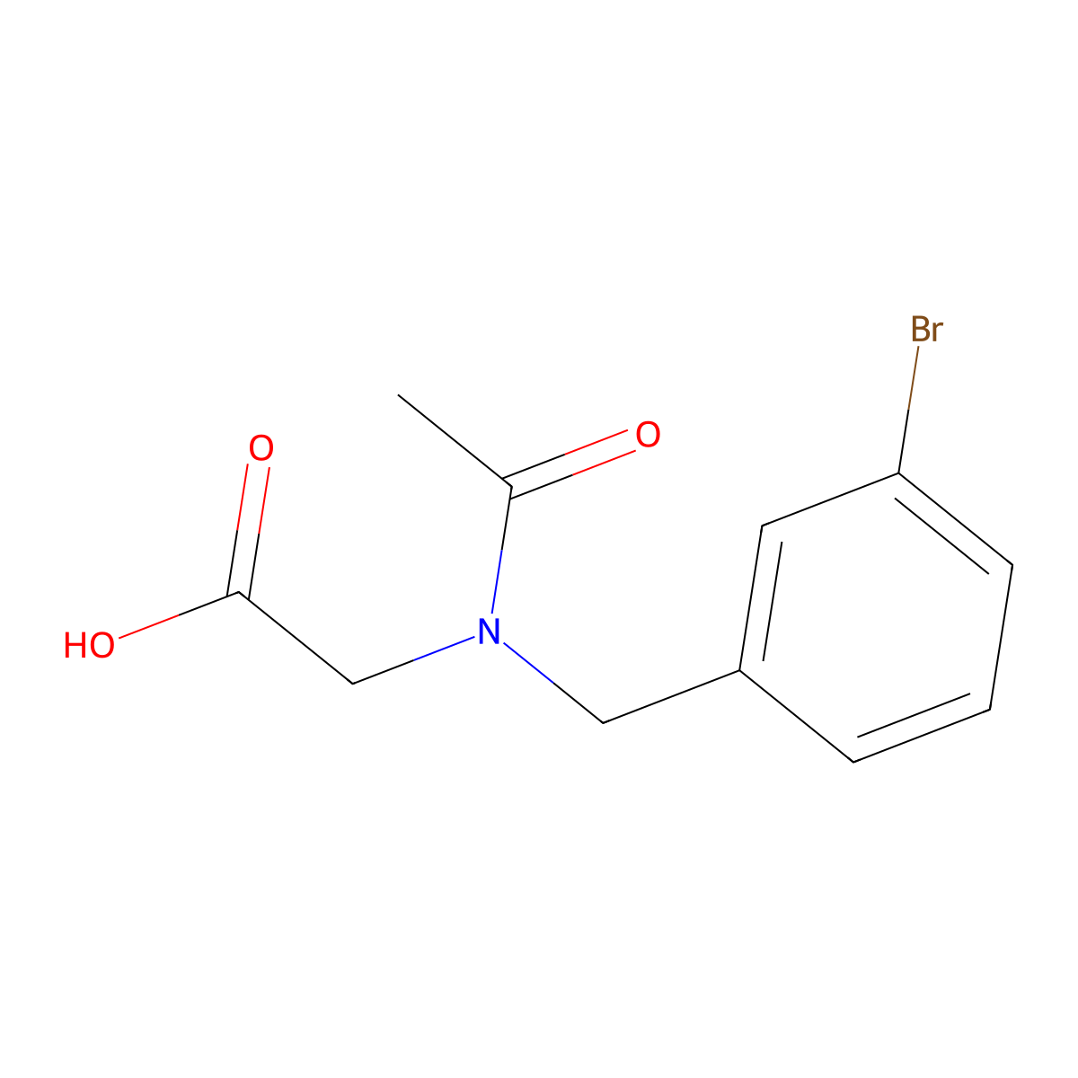 2-{N-[(3-bromophenyl)methyl]acetamido}acetic acid molecular structure, CAS 1181662-38-3